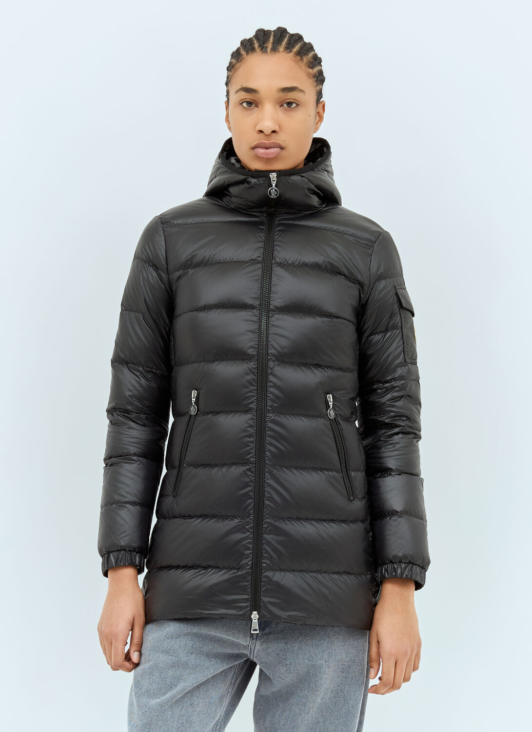 MONCLER GLEMENTS HOODED MID-LENGTH DOWN JACKET 