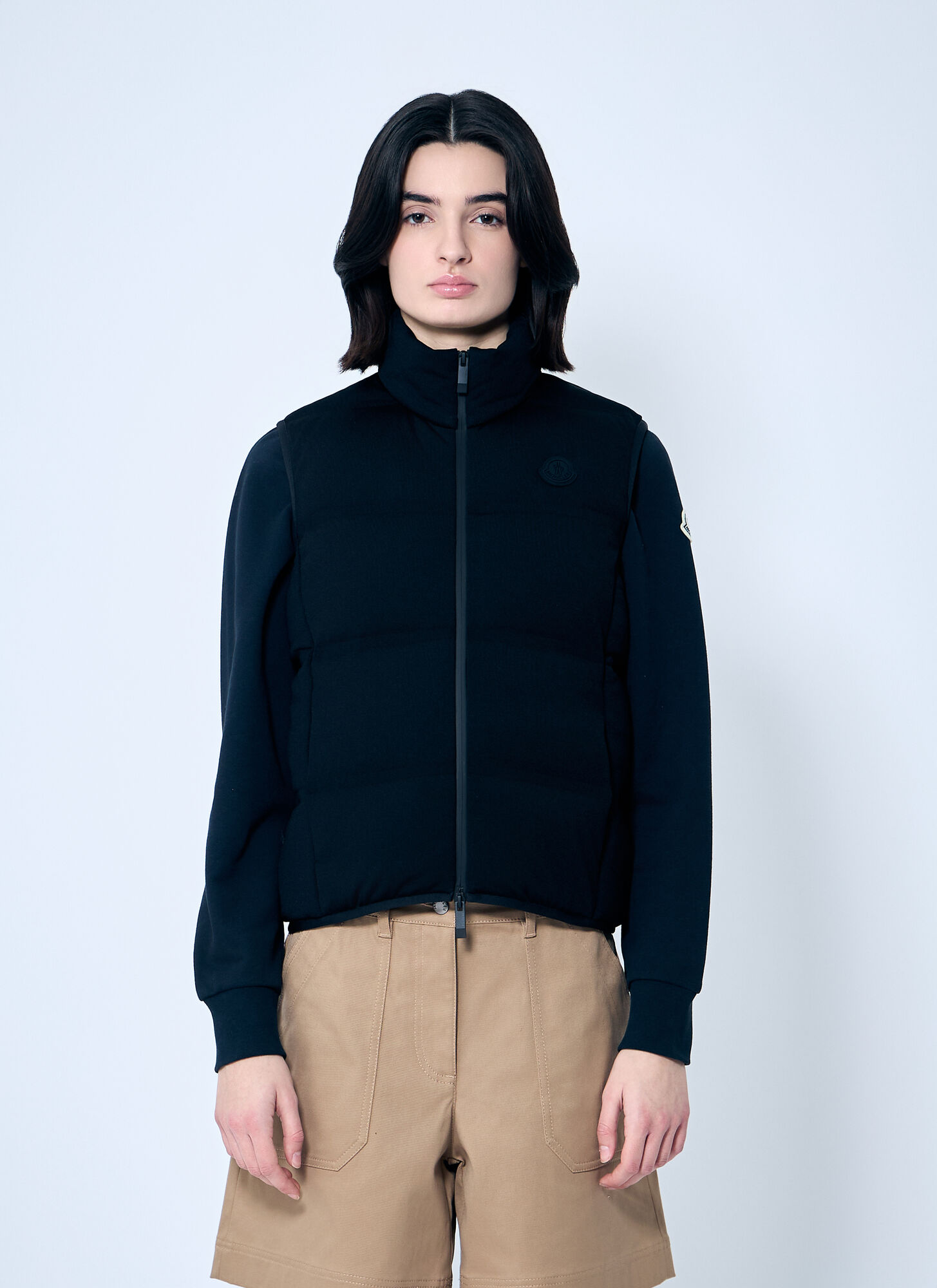 Moncler Women Knit Padded Vest In Black