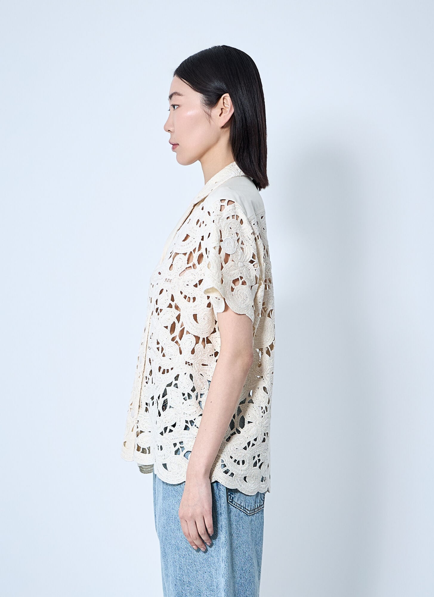  Moncler Moncler Short Sleeve Button-down Shirt - Frau Hemden White It - 42 