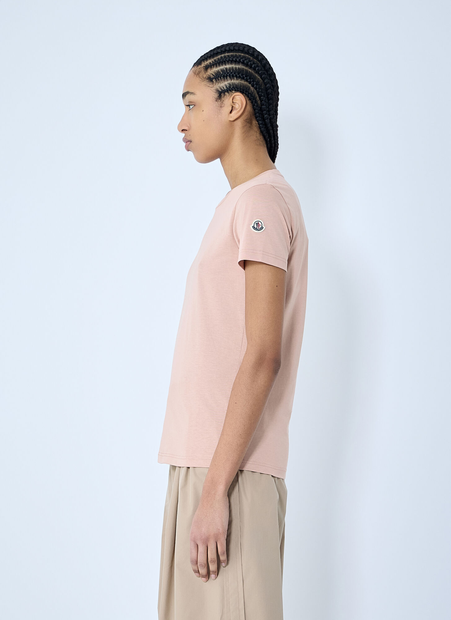  Moncler Moncler Logo Motif T-shirt - Frau T-shirts Pink L 