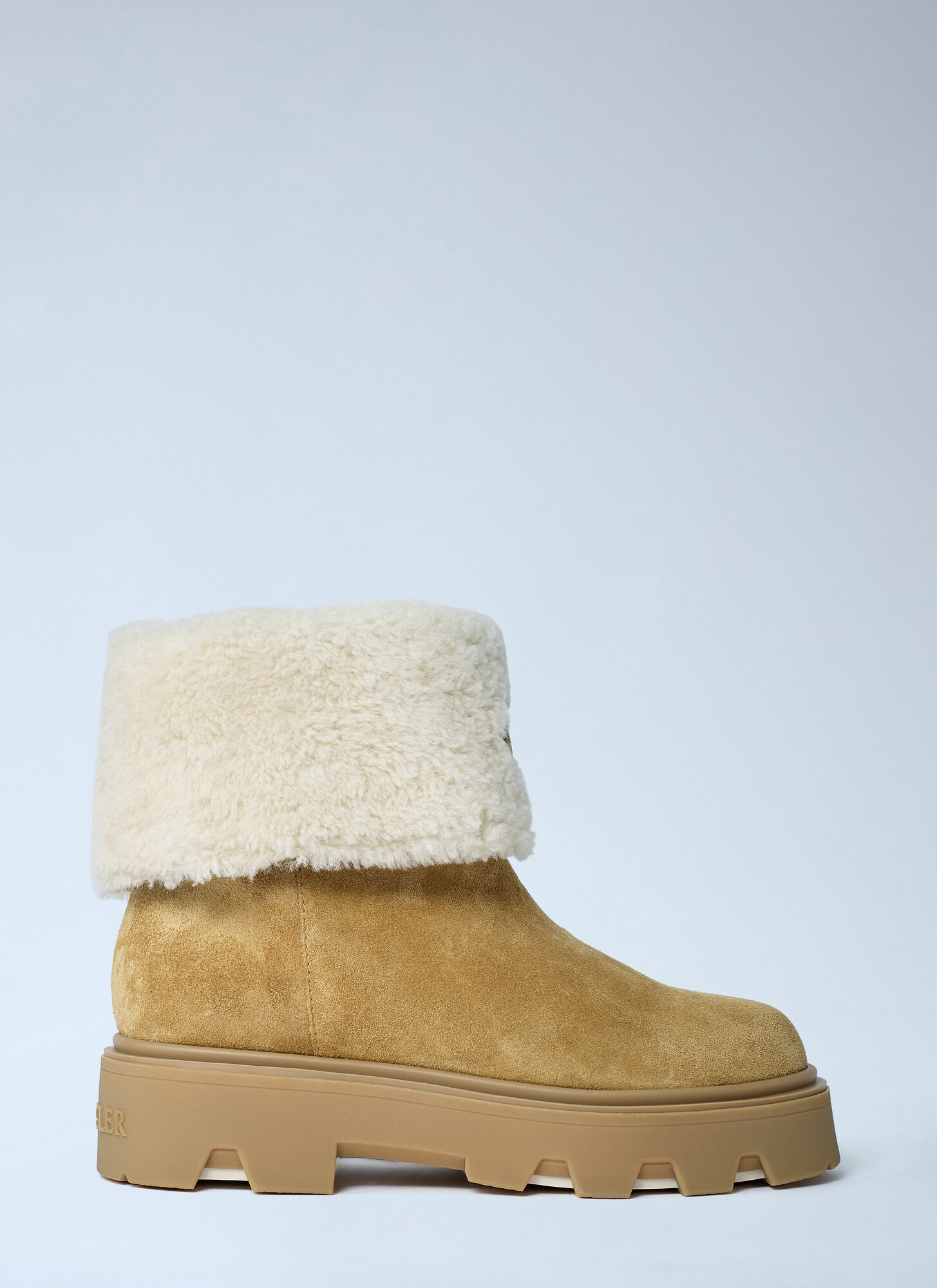 Moncler Women's Camel Aurea Suede Ankle Boots - Woman Boots Eu - 39
