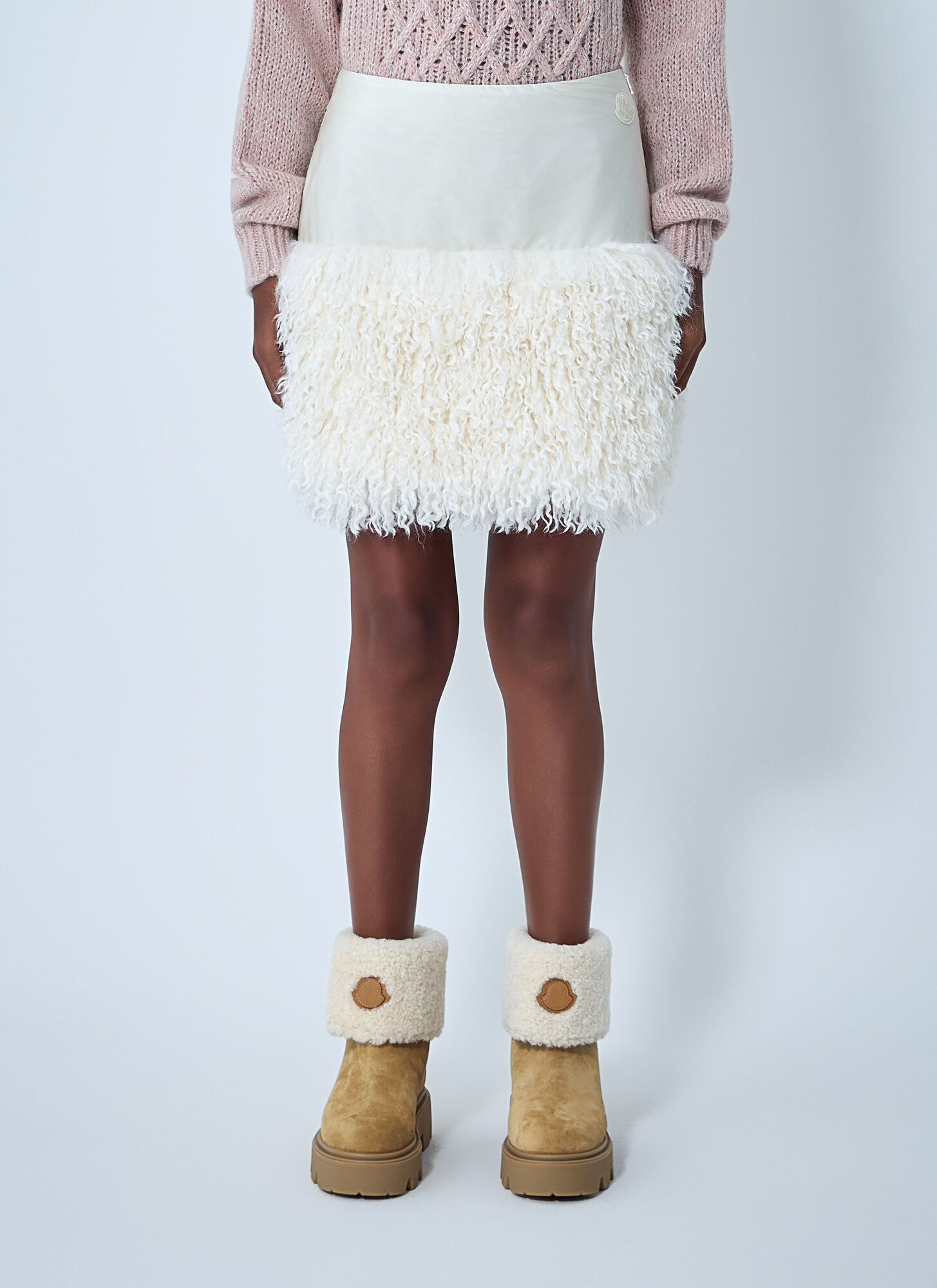 Moncler Eco Nylon Mini Skirt In White
