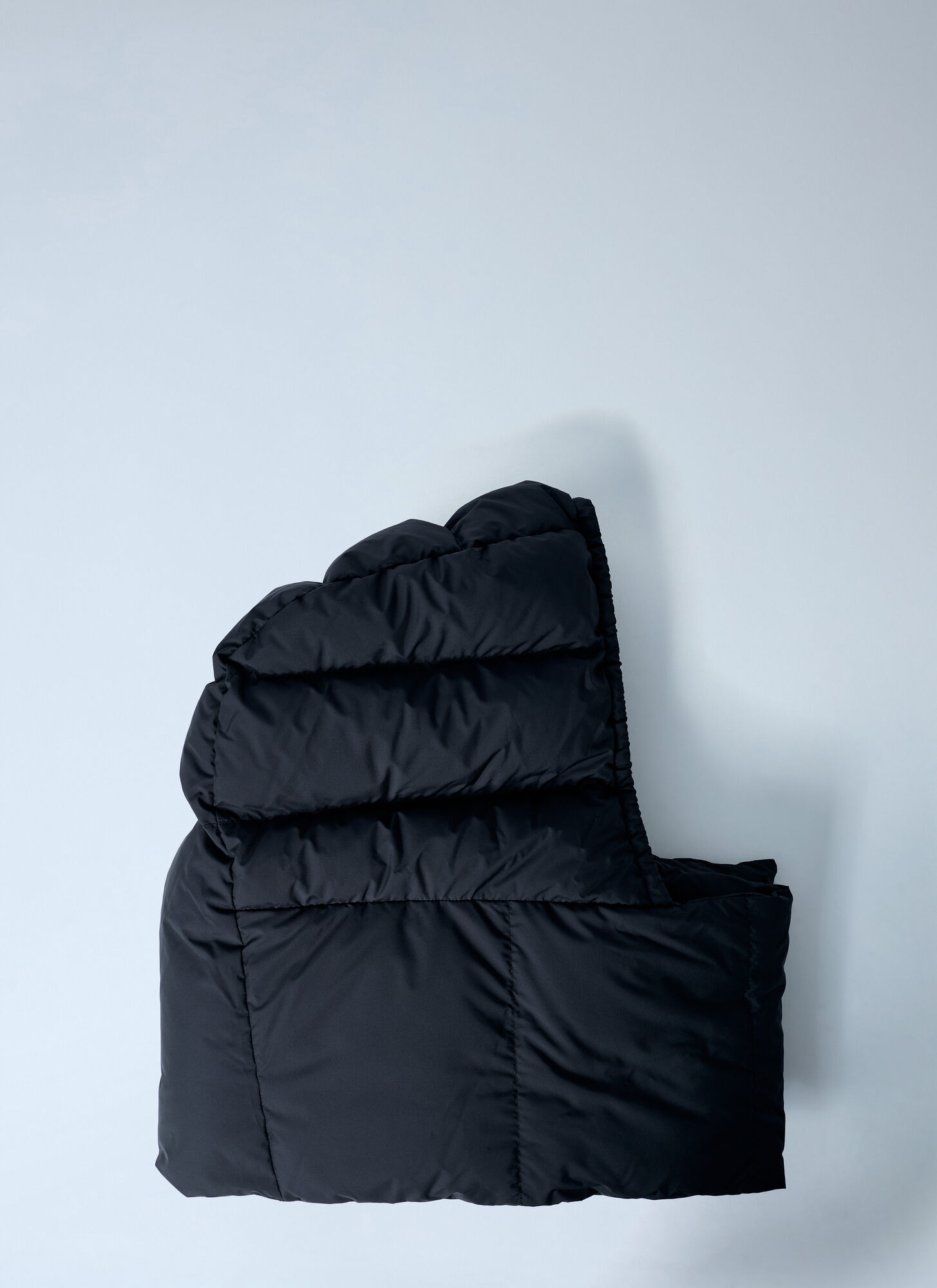 Moncler Nylon Hooded Scarf In Black