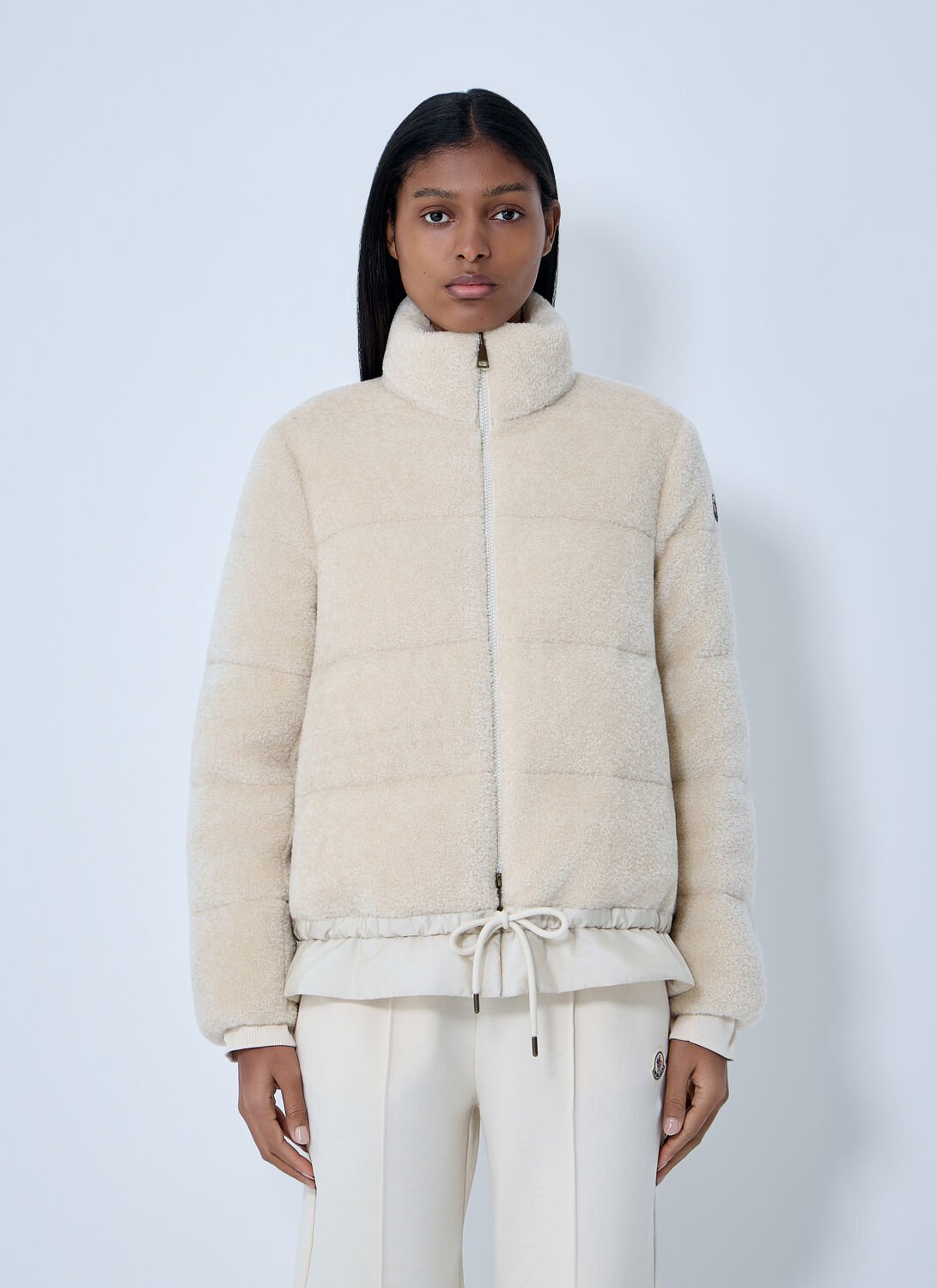 Moncler Cedre Teddy Down Jacket In White