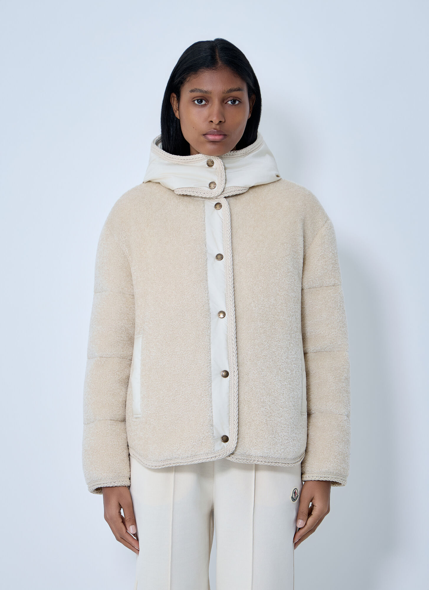 Moncler Women's White Ciboulette Short Down Jacket - Woman Jackets 2