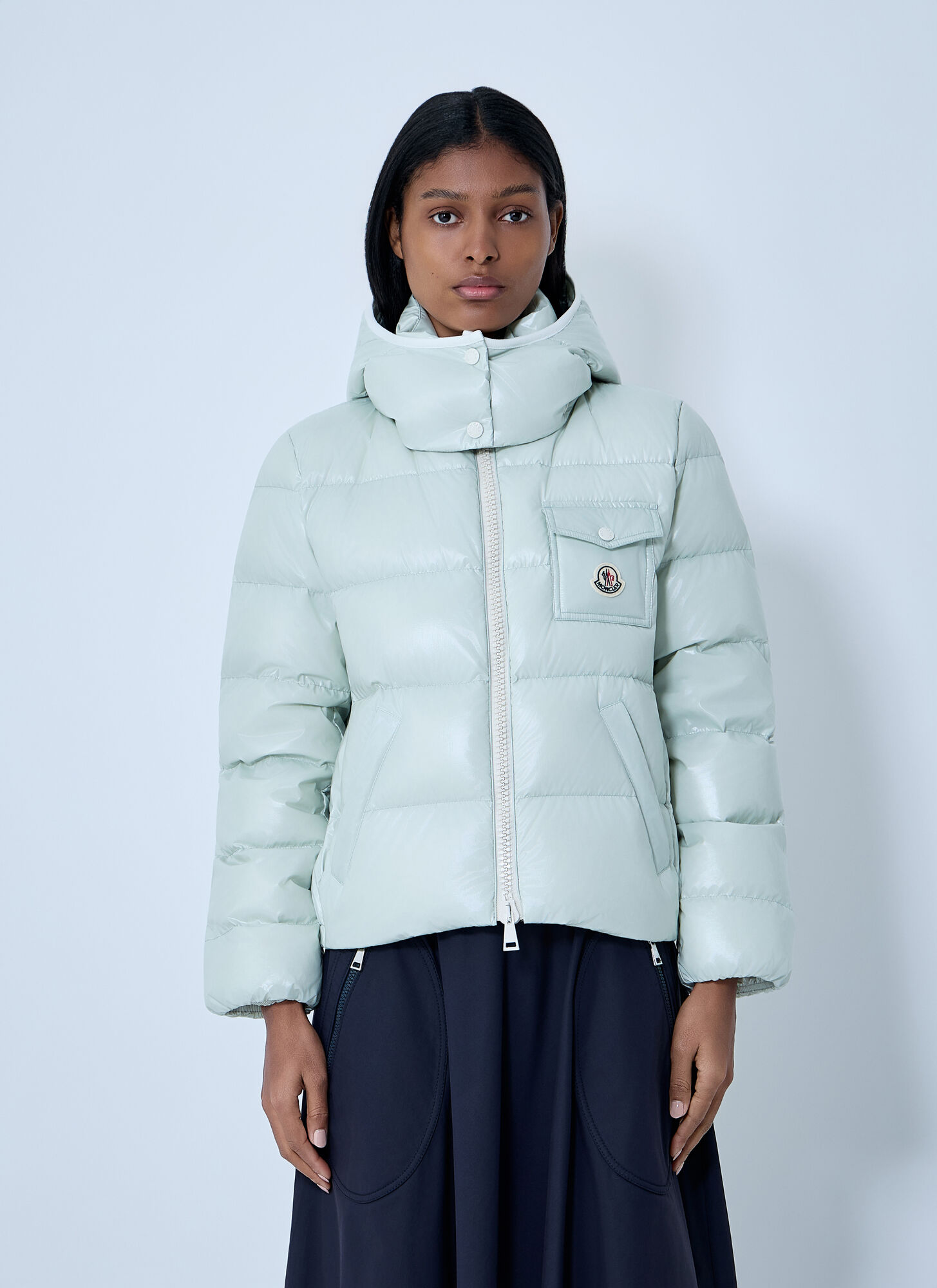 Moncler Women's Green Andro Short Down Jacket - Woman Jackets 00