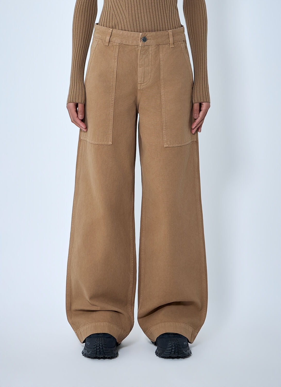 Moncler Wide-leg Cargo Pants - Woman Pants Brown It - 40 Moncler