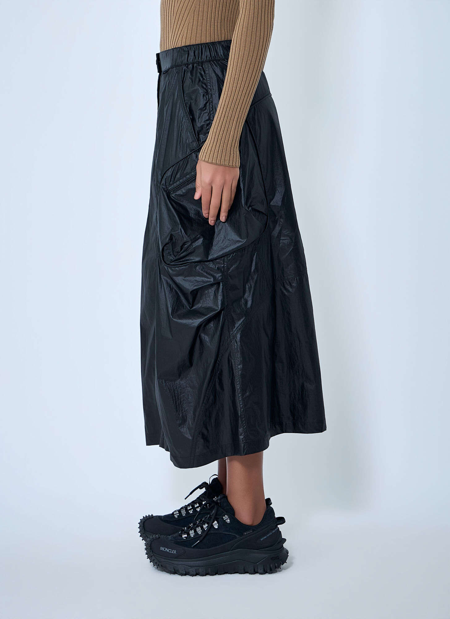  Moncler Moncler Technical Midi Skirt - Frau Röcke Black It - 40 