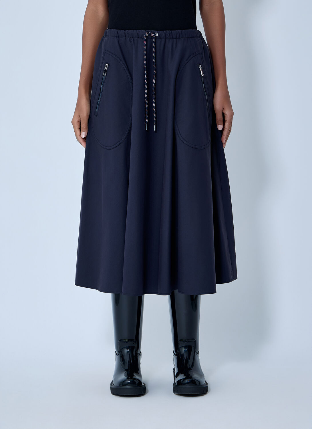 Moncler Drawstring Skirt - Woman Skirts Navy It - 40 Moncler