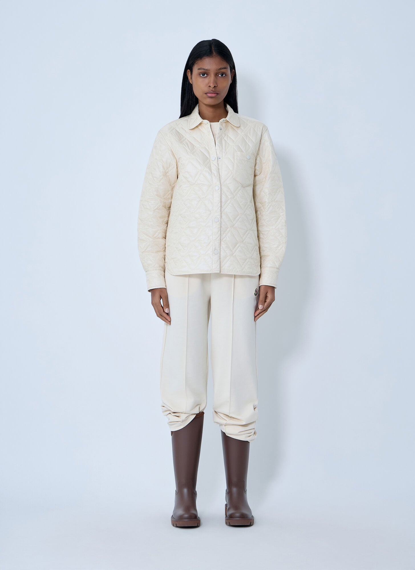 Moncler Moncler Logo Motif Quilted Jacket - Frau Jacken Cream It - 44 