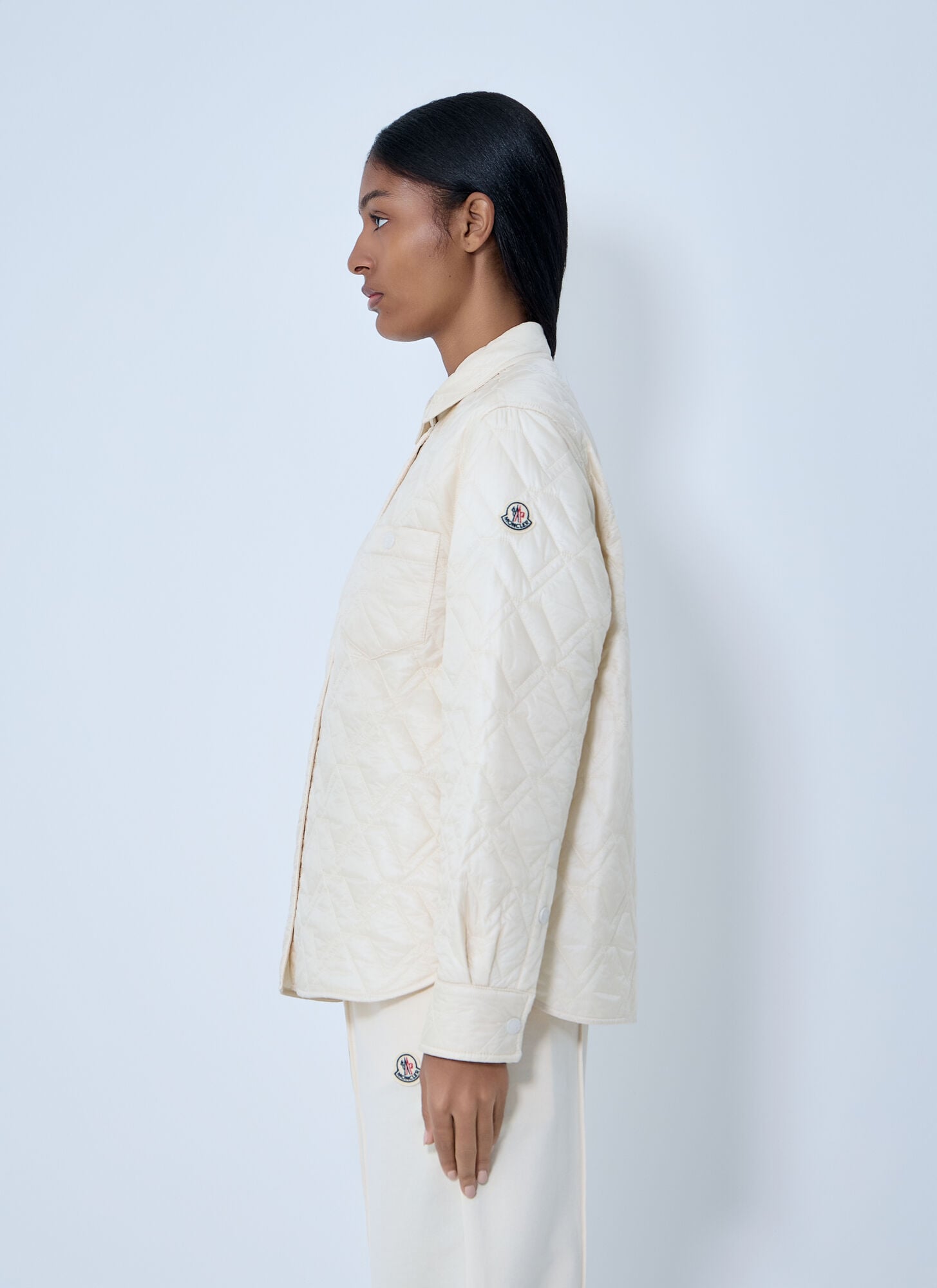  Moncler Moncler Logo Motif Quilted Jacket - Frau Jacken Cream It - 44 