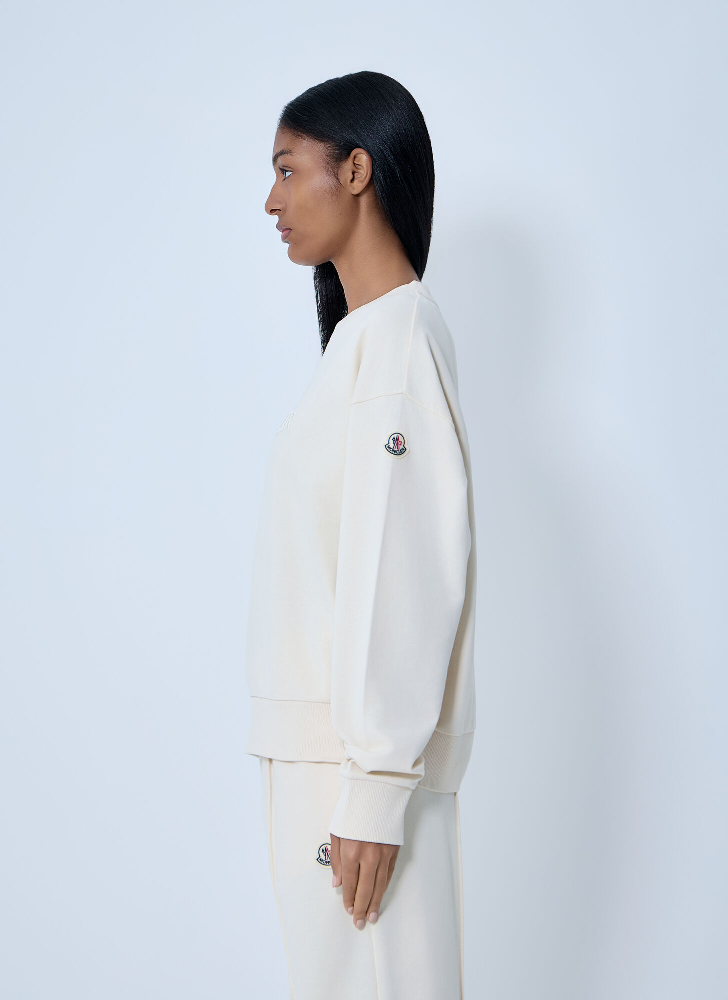  Moncler Moncler Logo Motif Sweatshirt - Frau Sweatshirts Cream Xs 