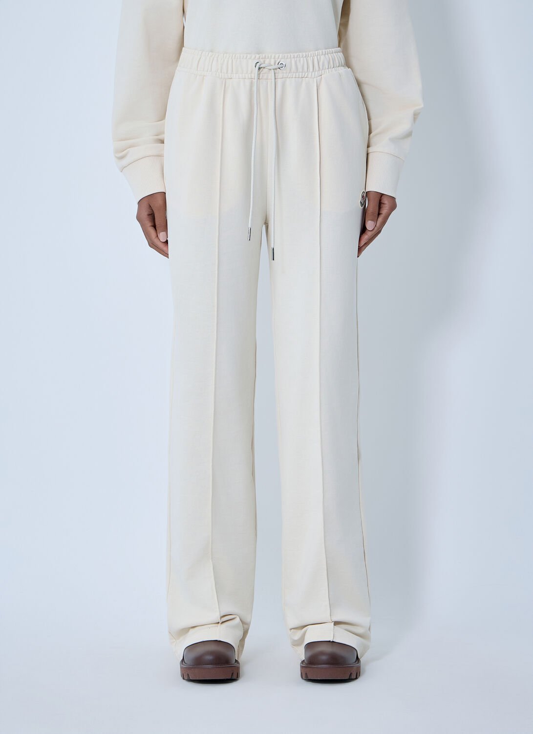 Moncler Logo Motif Track Pants In White