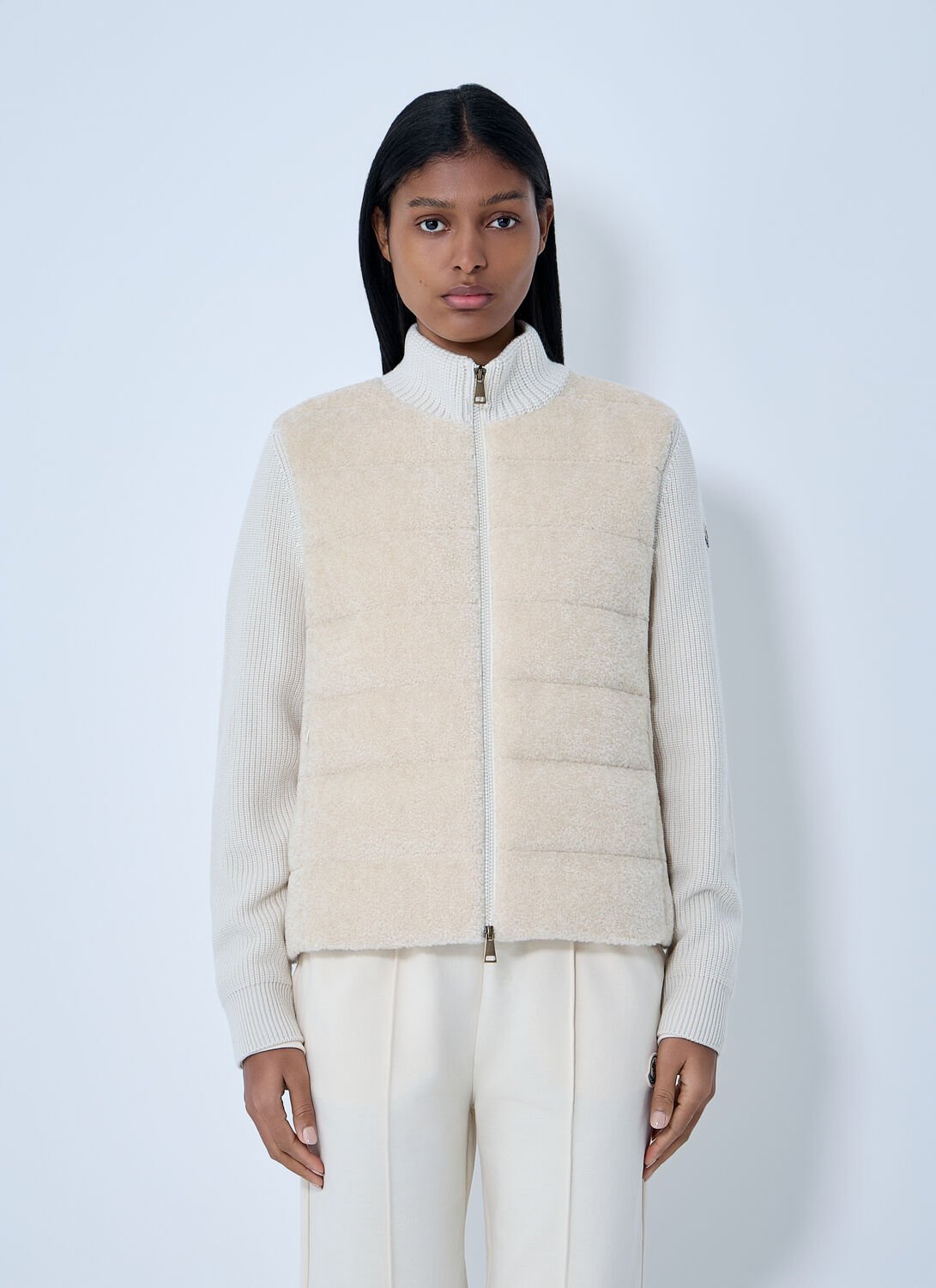 Moncler Panel Cardigan In White