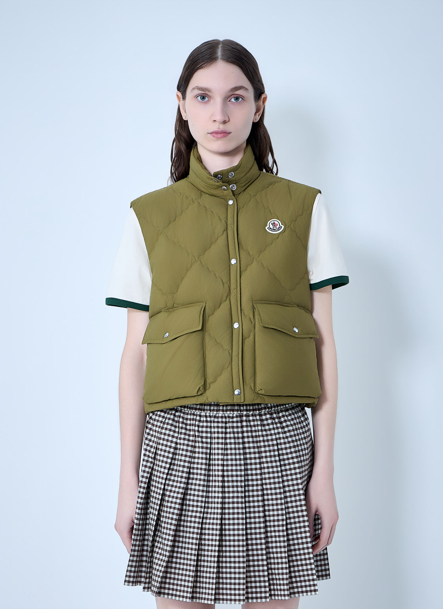 Moncler Women's Green Biois Quilted Down Vest - Woman Jackets 1