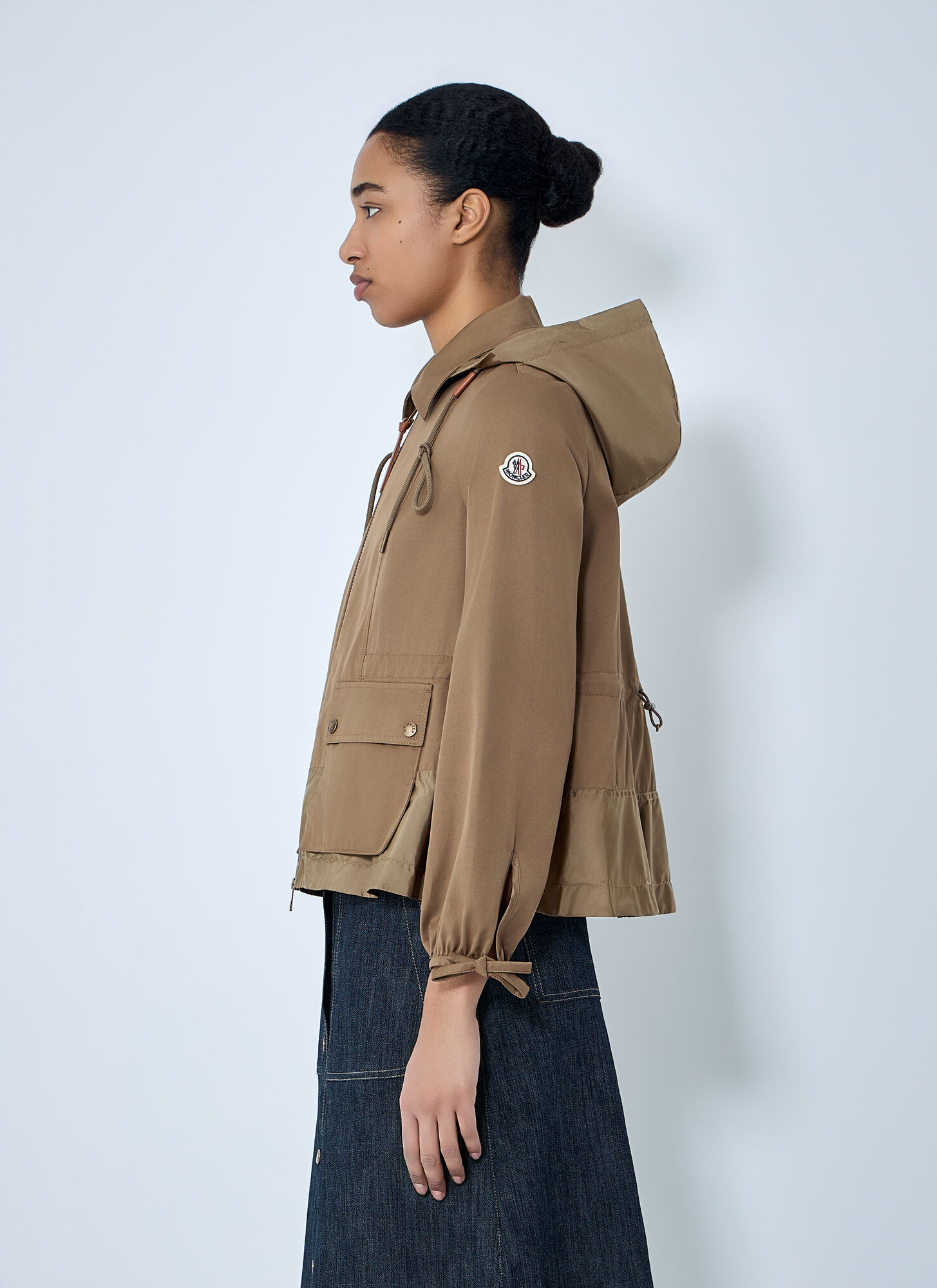  Moncler Moncler Adenium Hooded Jacket - Woman Jackets Khaki 2 