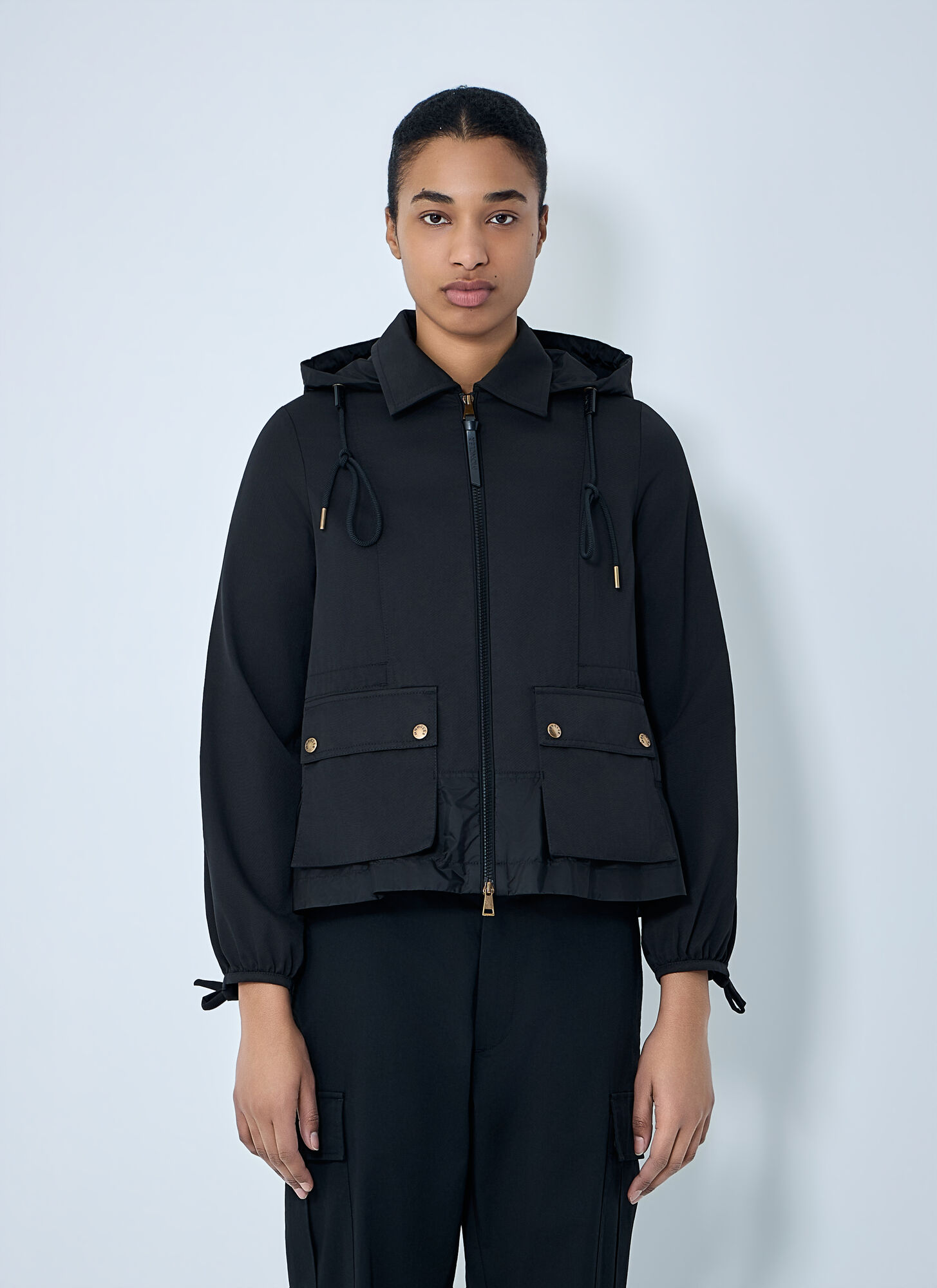 Moncler Adenium Hooded Jacket - Woman Jackets Black 1
