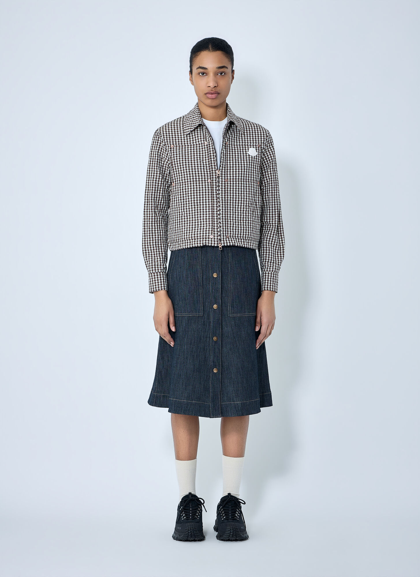  Moncler Moncler Gingham Check Shirt Jacket - Frau Hemden Brown It - 42 