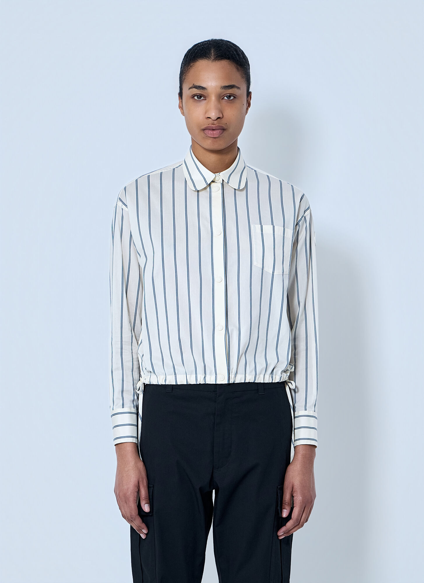 Moncler Women's White Striped Cotton And Silk Shirt UK Size 10 - Mytheresa - Image 3