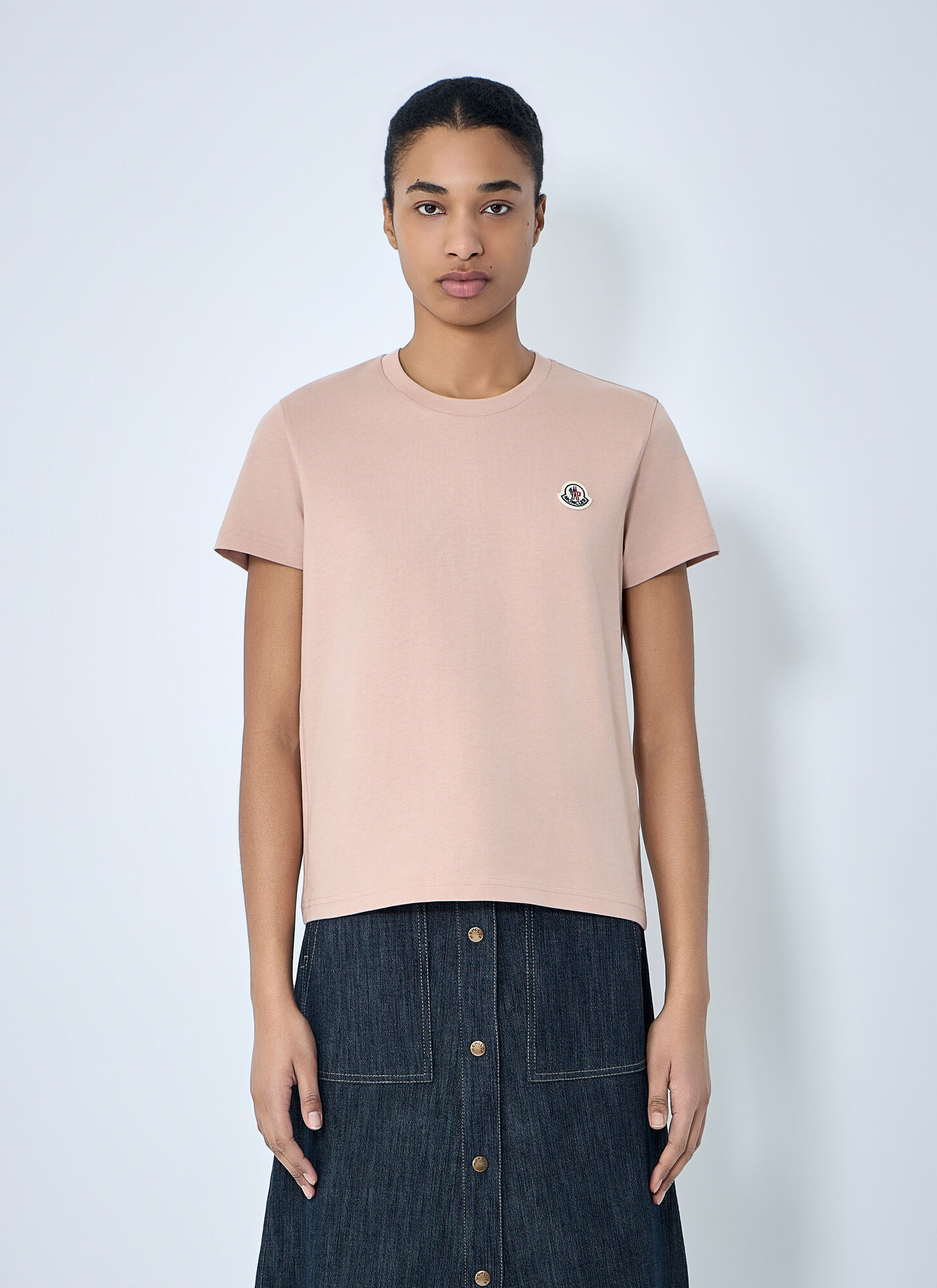 Moncler Women's Pink Pack Of Three Cotton Jersey Logo T-Shirts - Woman T-Shirts Xs