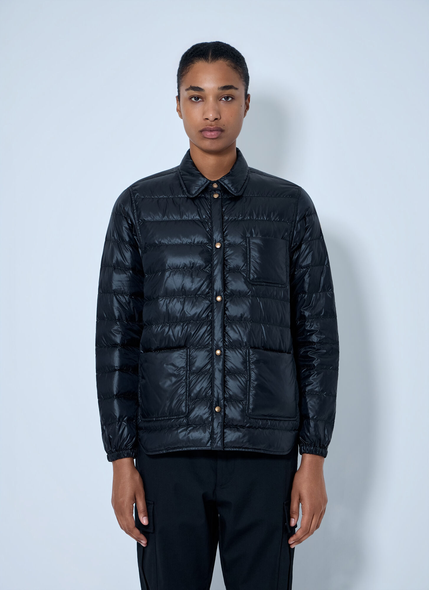 Moncler Women's Black Fouine Down Shirt Jacket - Woman Jackets 00