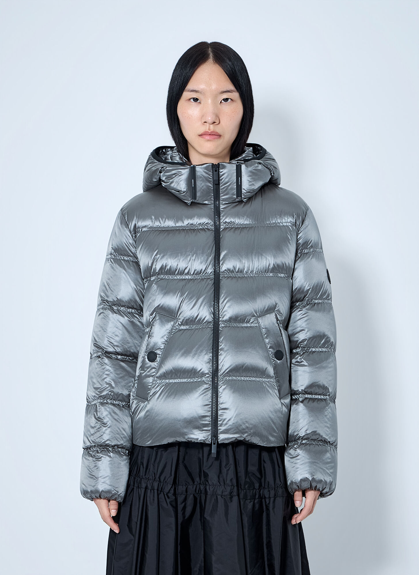 Moncler Women's Dark Grey Sensation Short Down Jacket - Woman Jackets 00