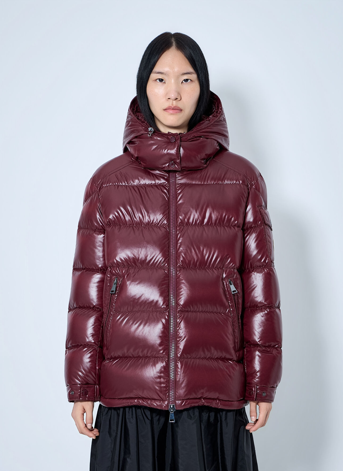 Moncler Women's Burgundy Maire Hooded Down Jacket - Woman Jackets 4