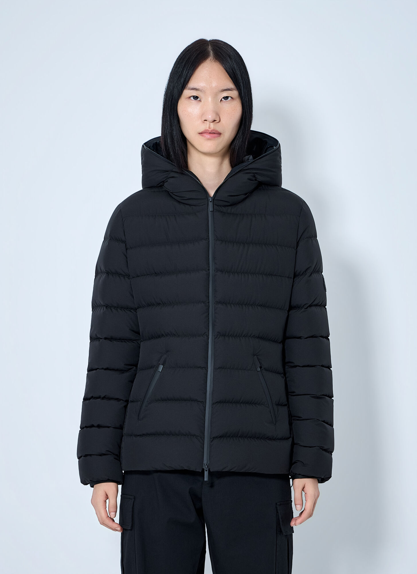 Moncler Women's Black Herbe Hooded Short Down Jacket - Woman Jackets 2