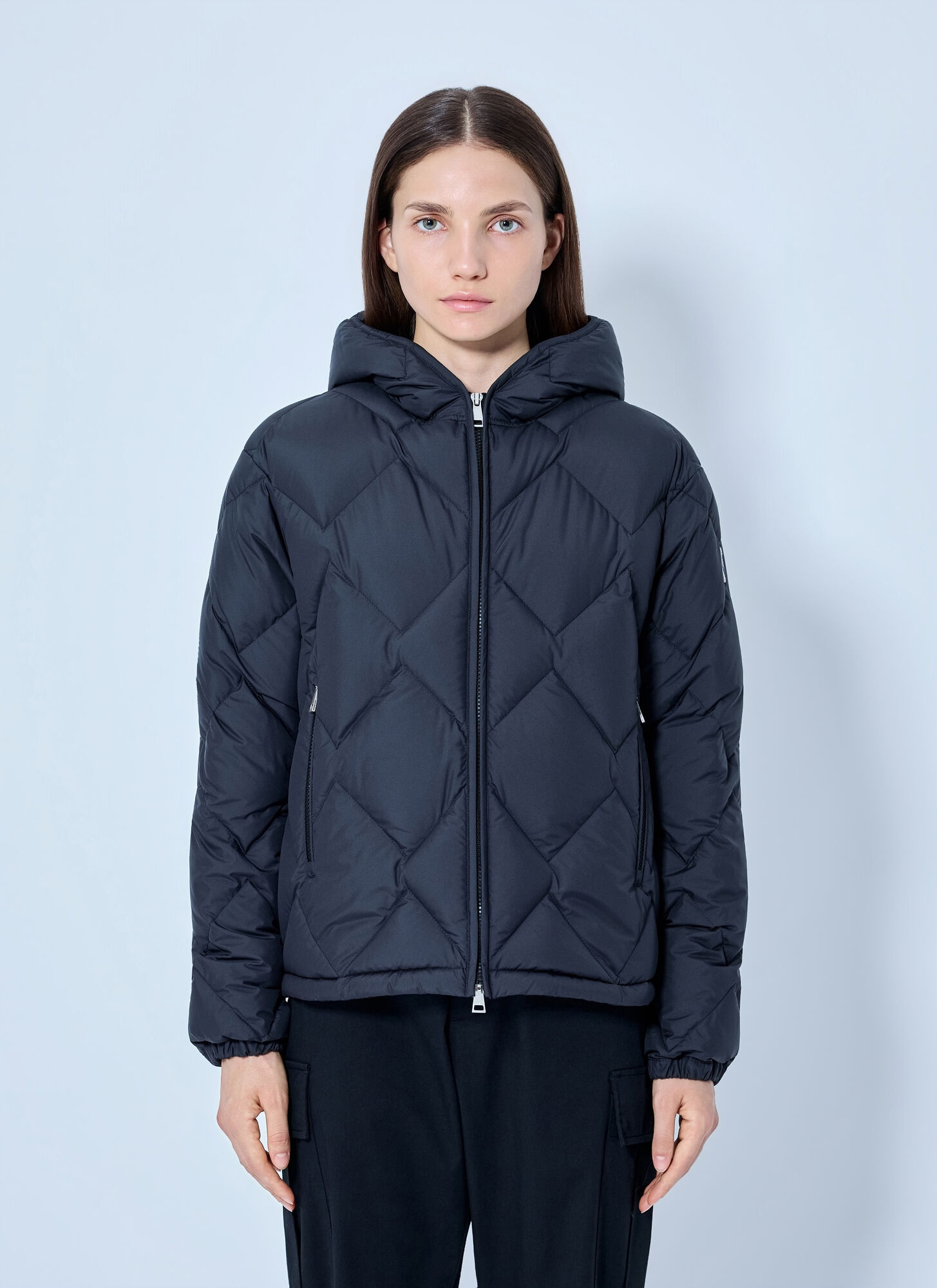 Moncler Arvouin Hooded Diamond-quilted Short Down Jacket - Woman Jackets Black 00