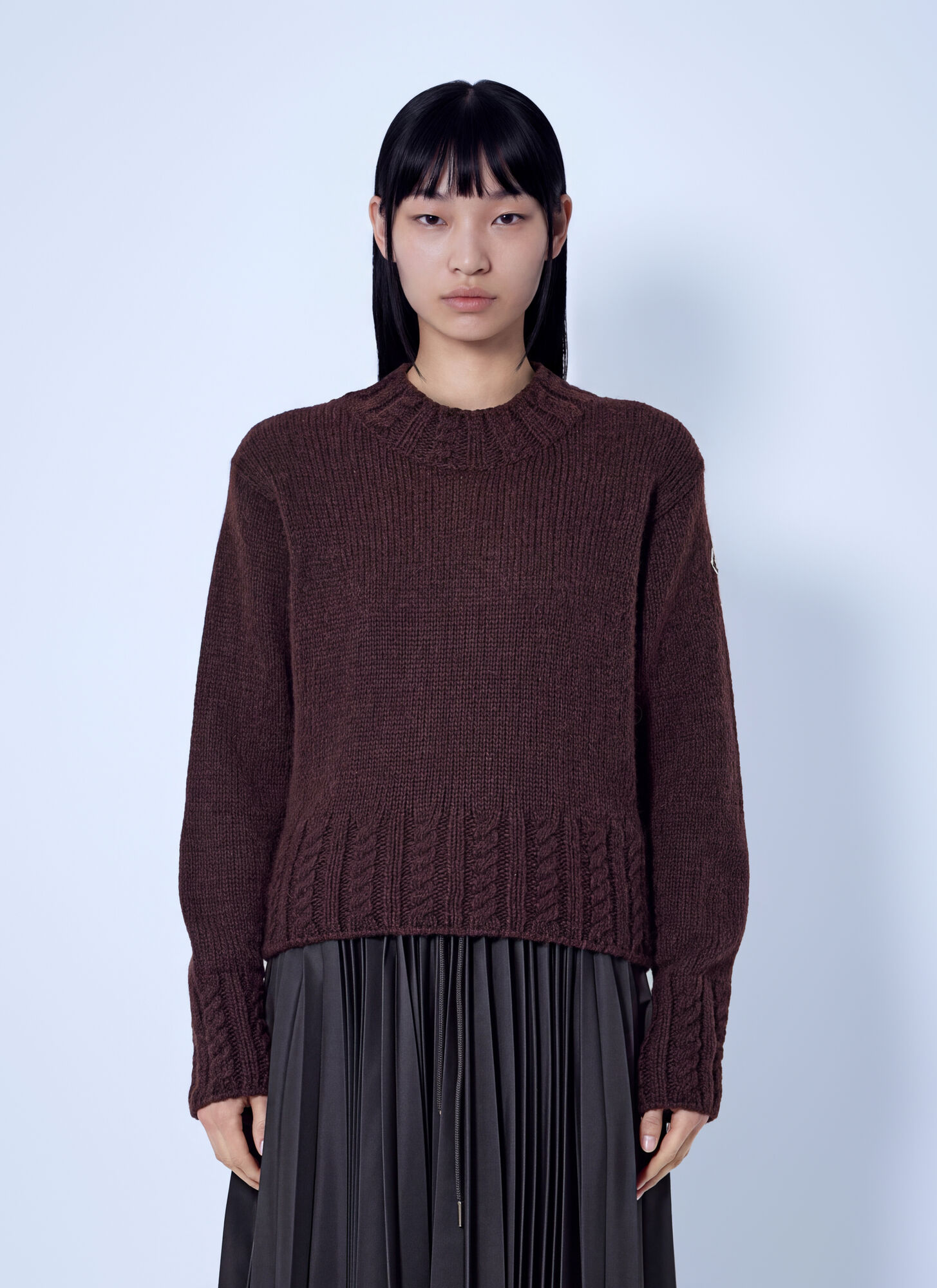 Moncler Alpaca Jumper - Female - Round-Neck Knitwear - Brown - S - Knitwear - Image 2