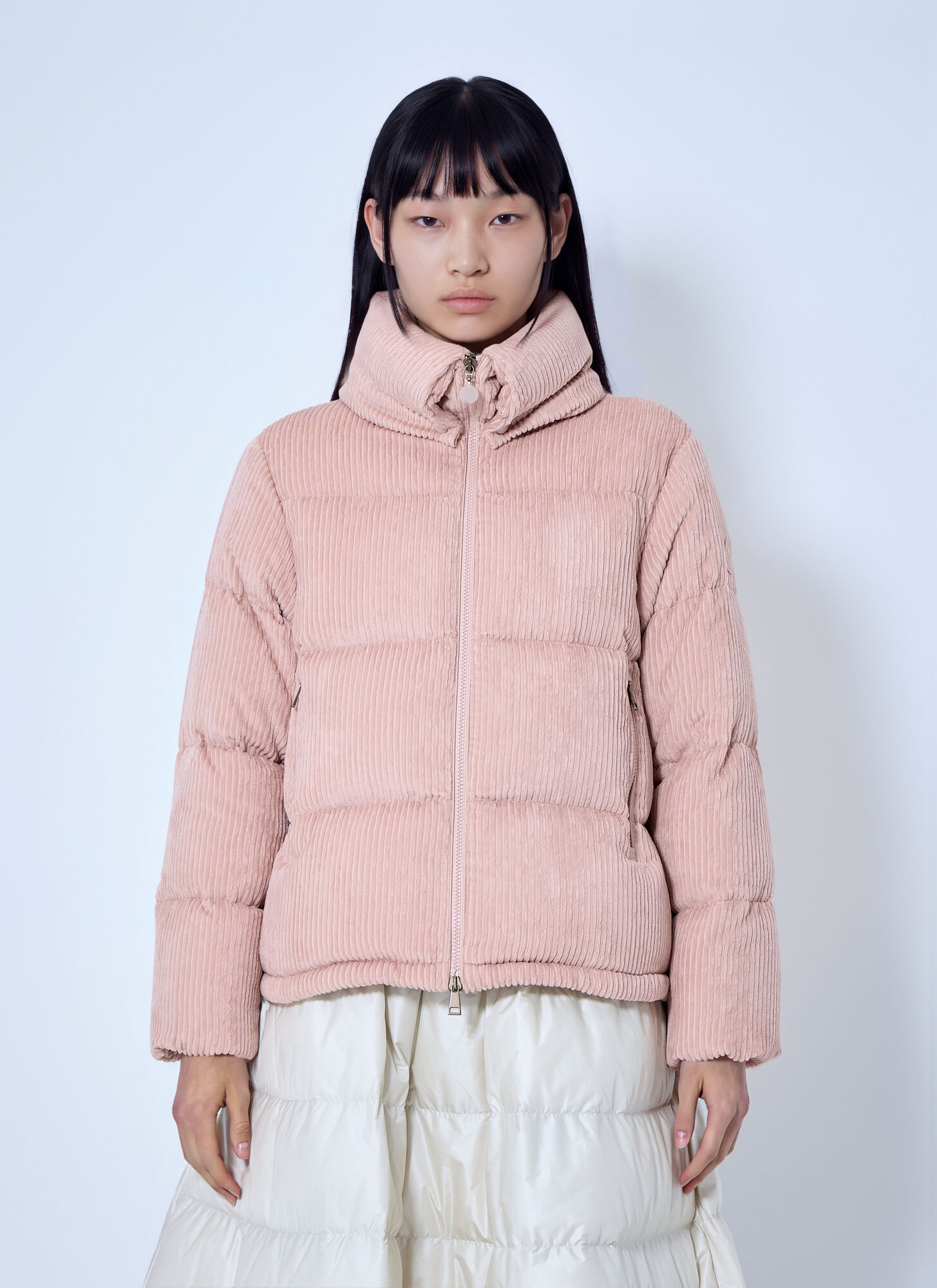 Moncler Lumineux Corduroy Short Down Jacket - Frau Jacken Pink 0
