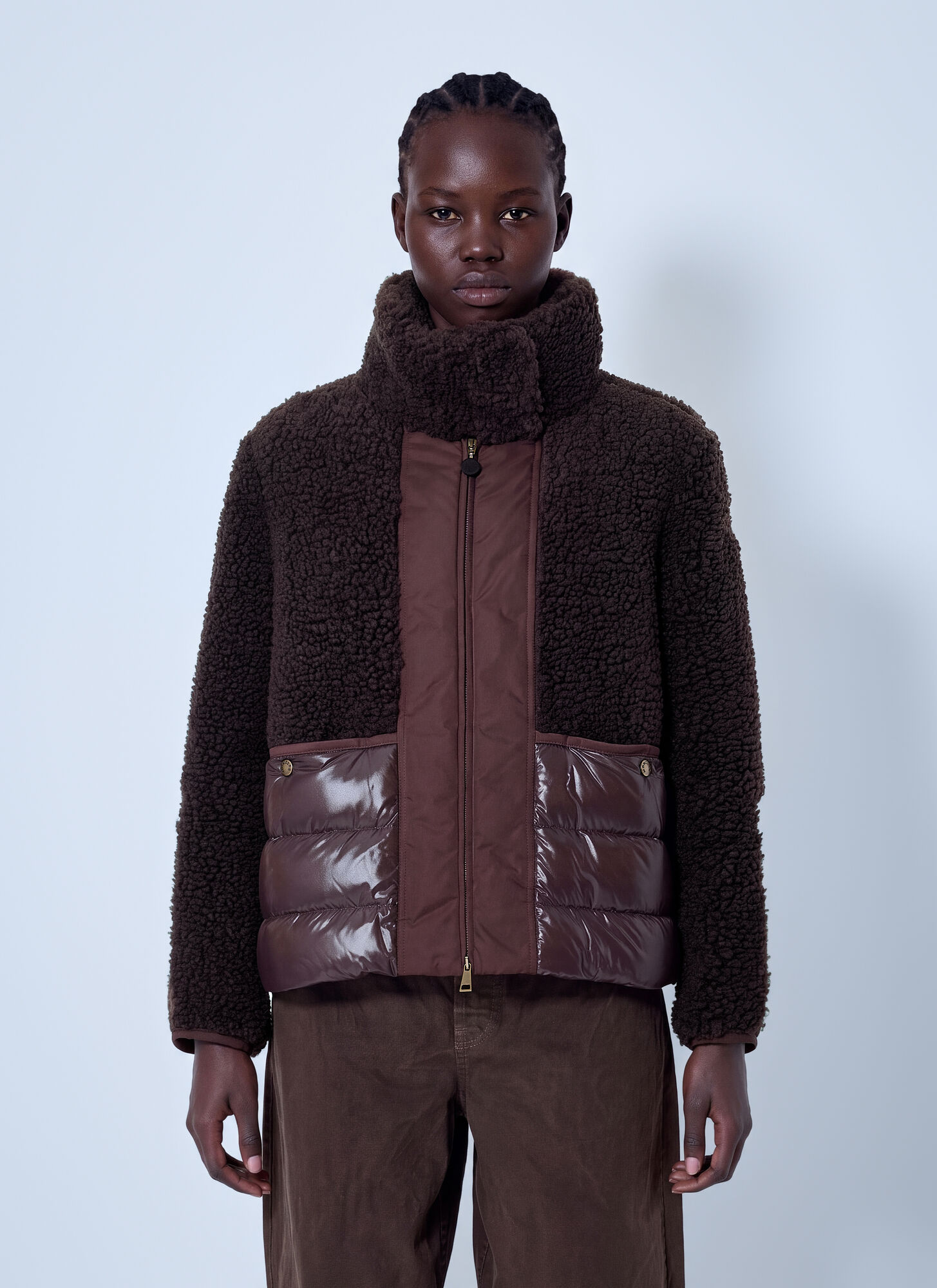 Moncler Donna Marrone Glorieux Zipped Jacket - Woman Jackets 0