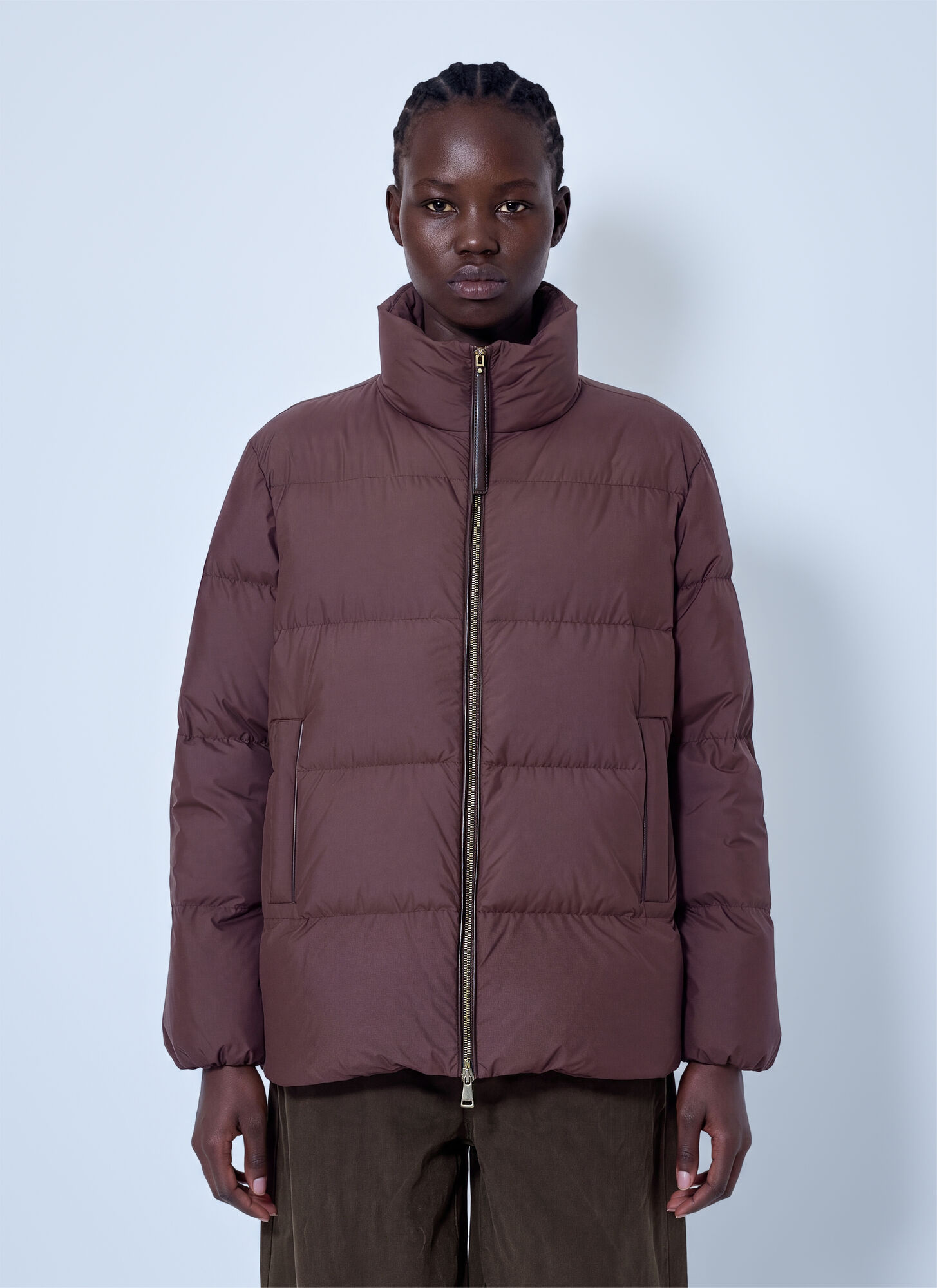 Moncler Vivantesse Short Down Jacket - Woman Jackets Burgundy 1