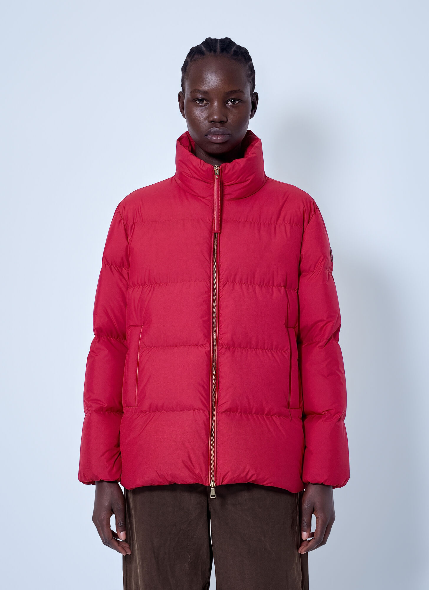 Moncler Women's Red Padded Zip-Down Jacket - Image 2