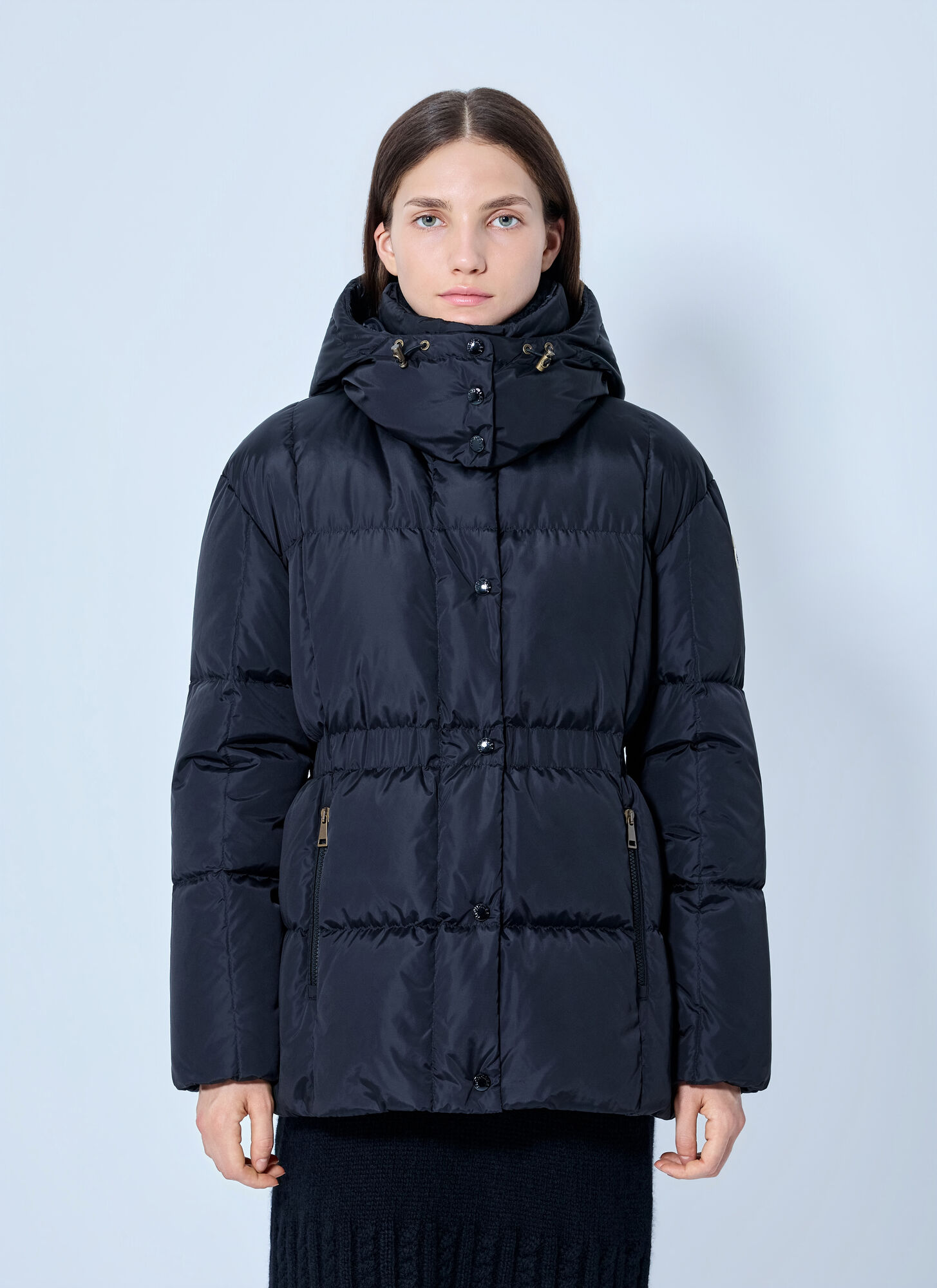 Moncler Women's Black Agneux Hooded Short Down Jacket - Woman Jackets 00
