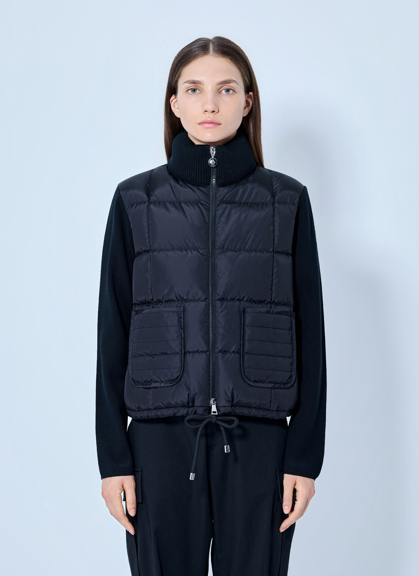 Moncler Women's Black Padded Zip Vest - Woman Jackets Xs