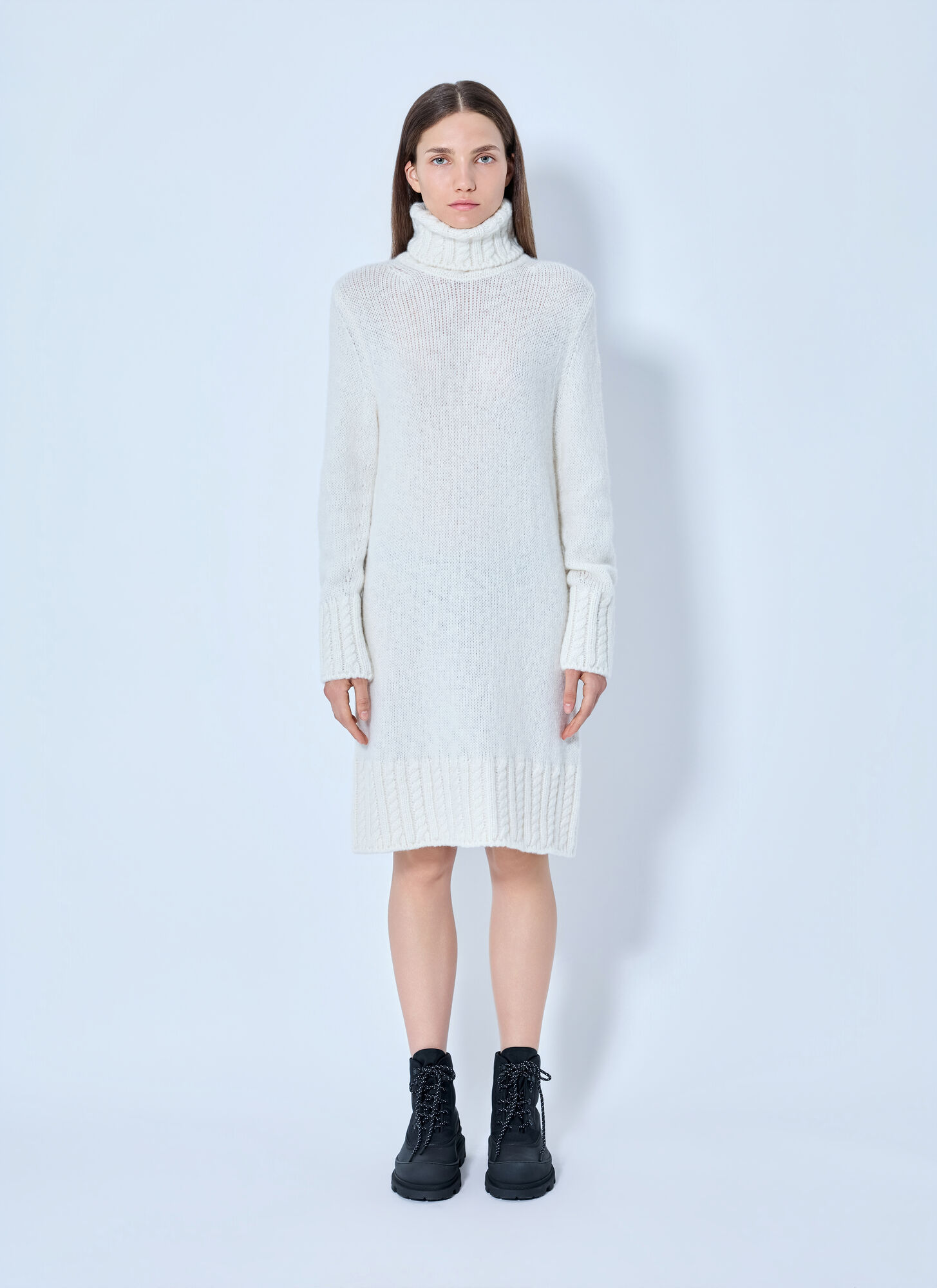 Moncler Women's White Turtleneck Alpaca And Wool-Blend Minidress UK Size 12 - Mytheresa - Image 5
