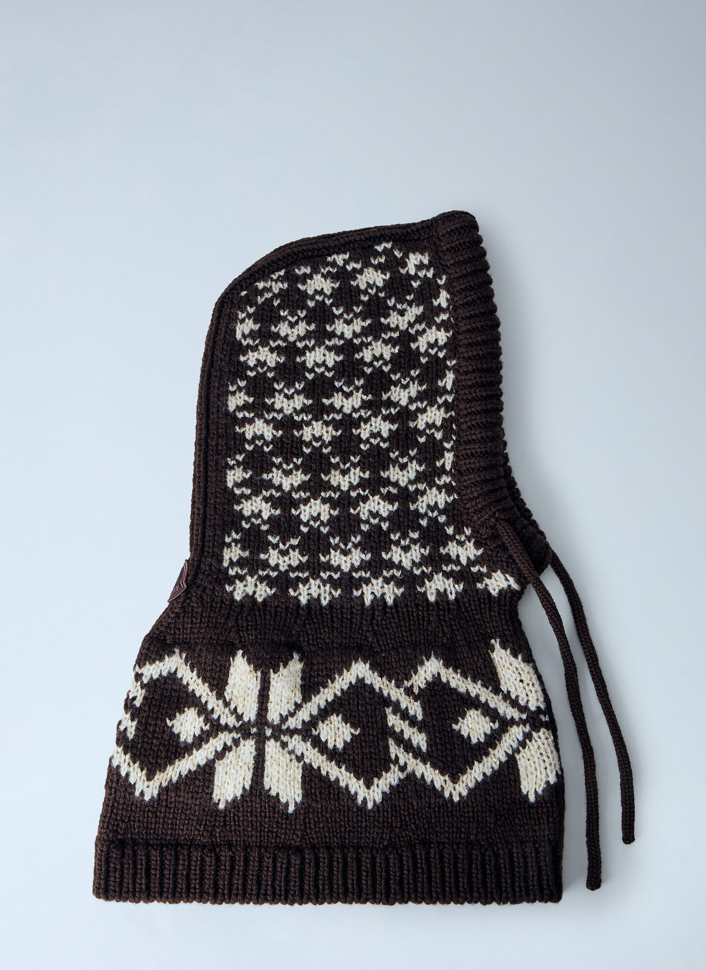 Moncler Women's Brown Patterned Knit Balaclava - Woman Hats One Size - Image 1