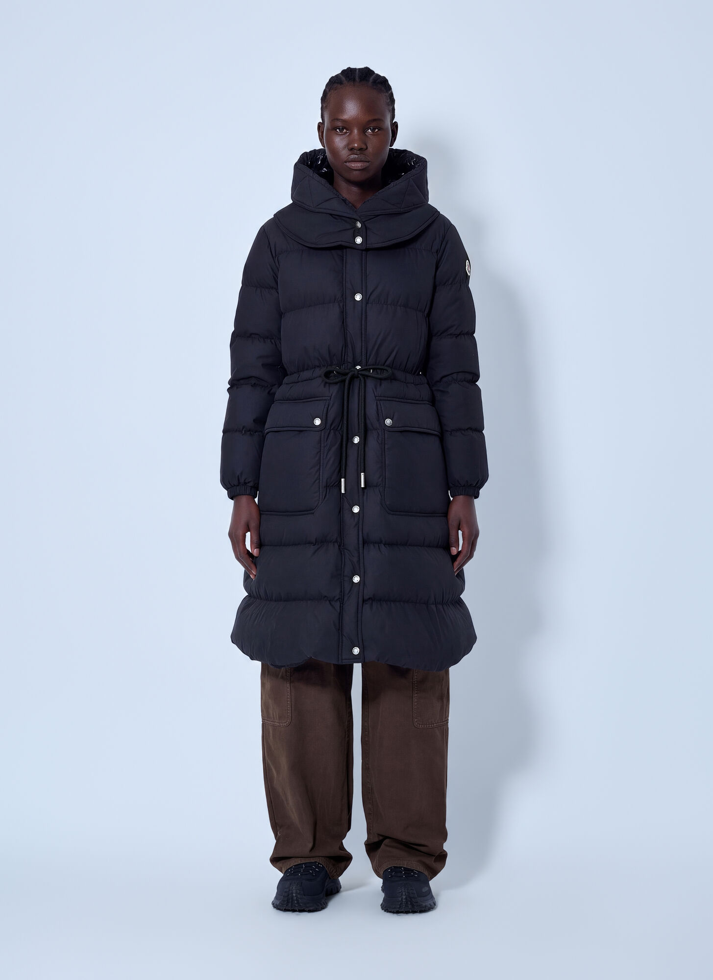 Moncler Women's Black Pic Hooded Long Down Coat - Woman Coats 2