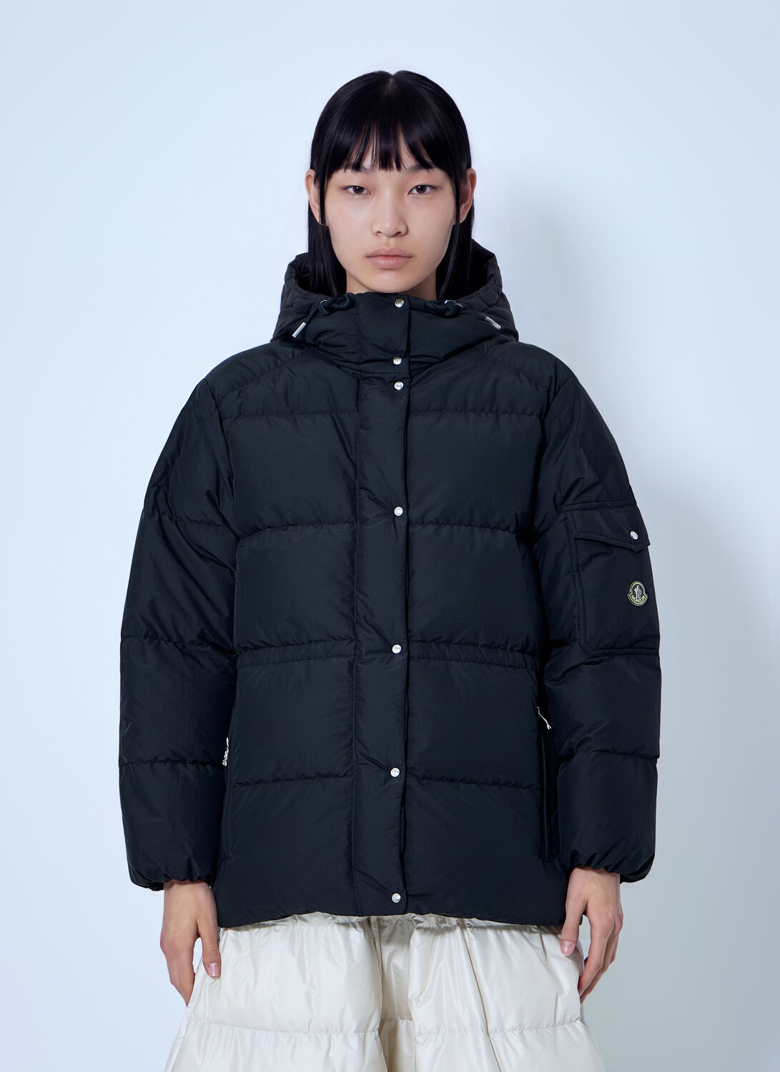 Moncler Himalaya Hooded Short Down Jacket - Woman Jackets Black 1