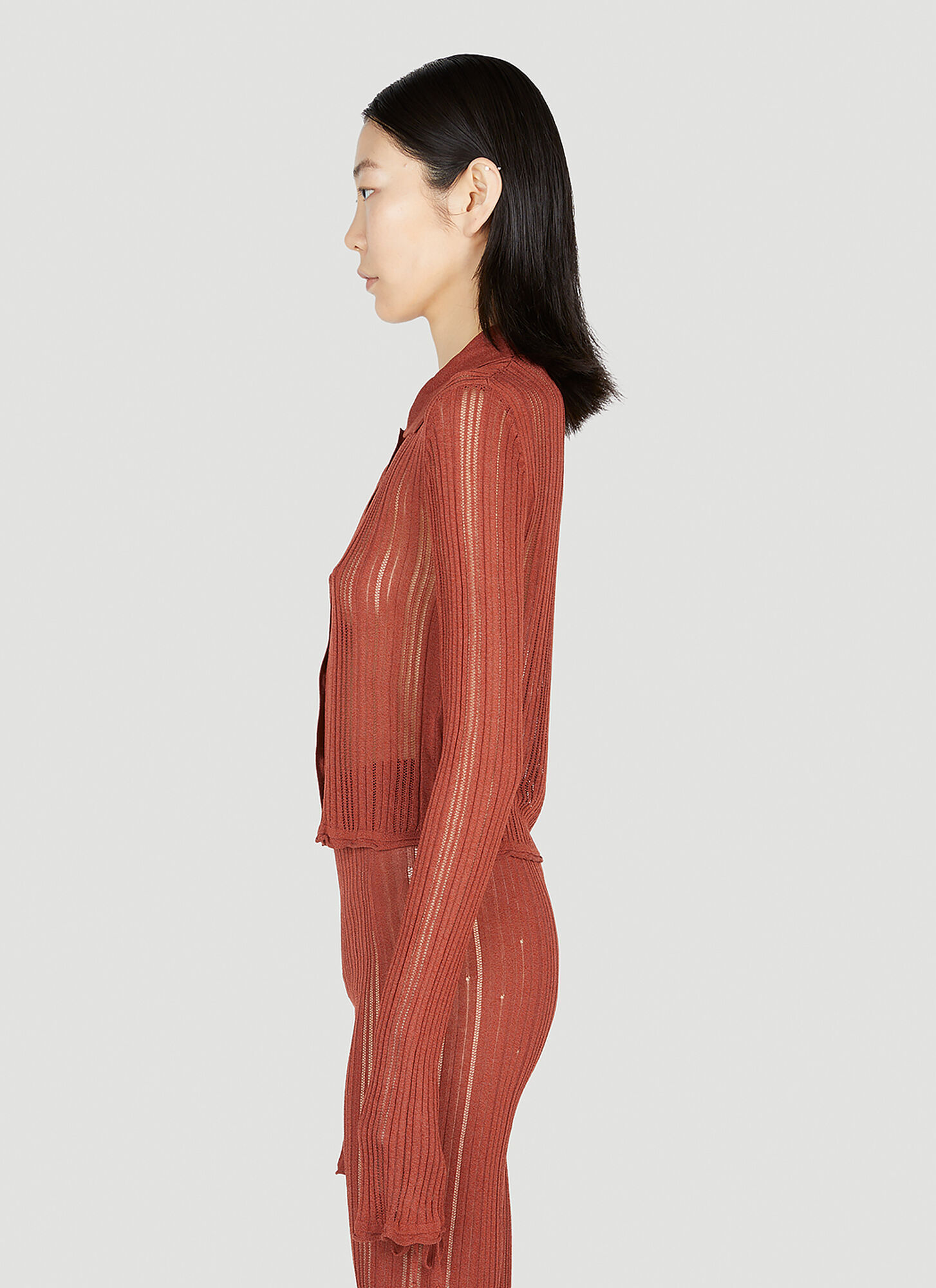  Marco Rambaldi Marco Rambaldi Ribbed Knit Shirt - Frau Strick Brown S 