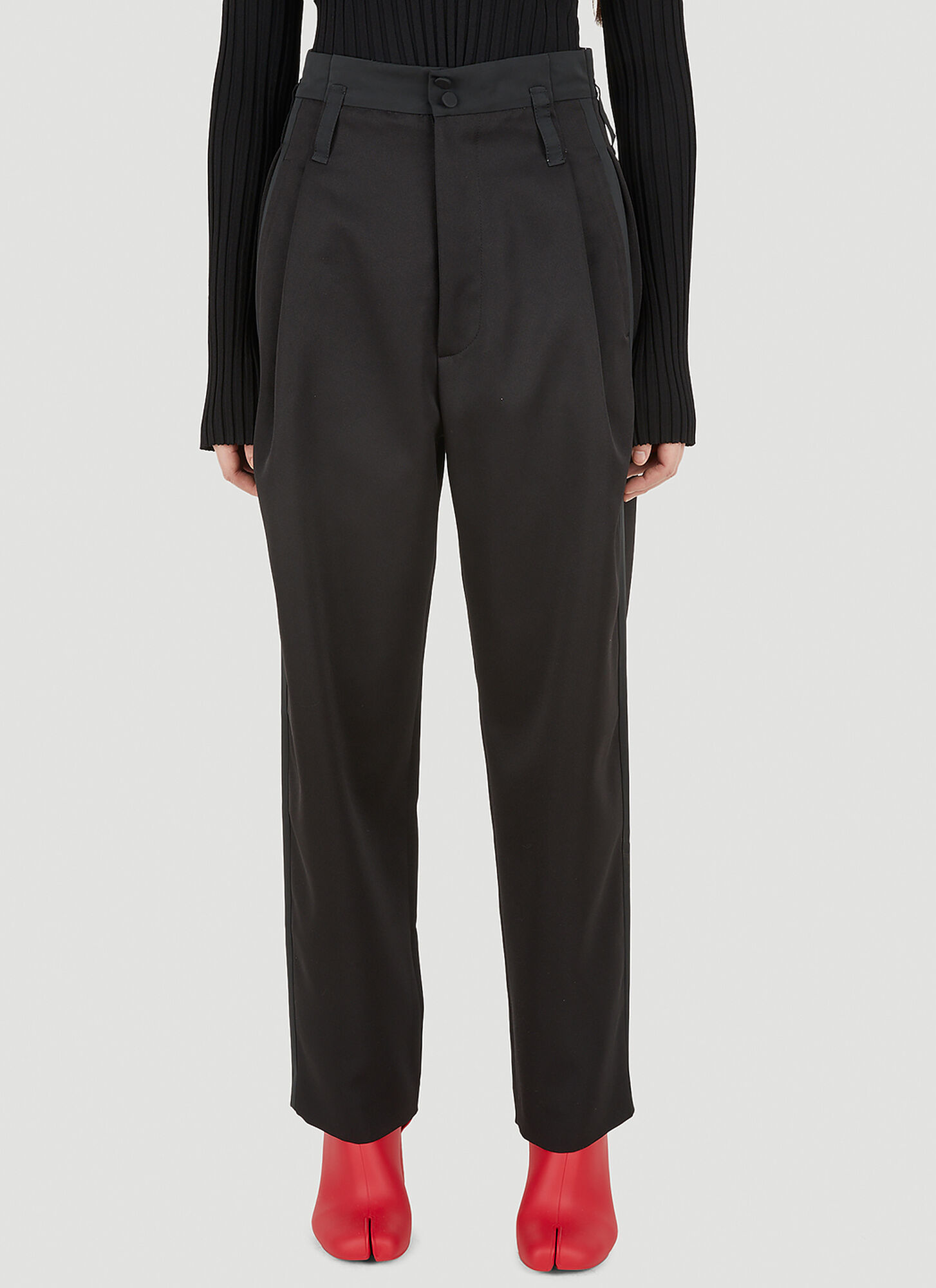 Meryll Rogge Women's Black Pleated Tuxedo Pants - Woman Pants Fr - 38
