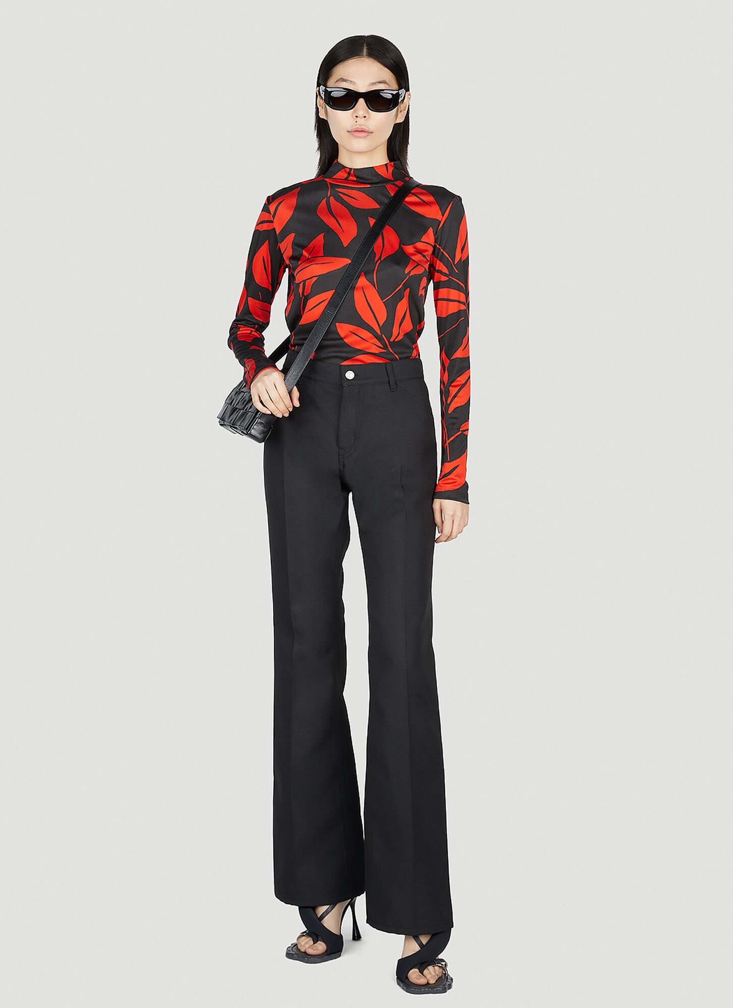  Meryll Rogge Meryll Rogge Leaf Print Top - Frau Tops Red Eu - 36 