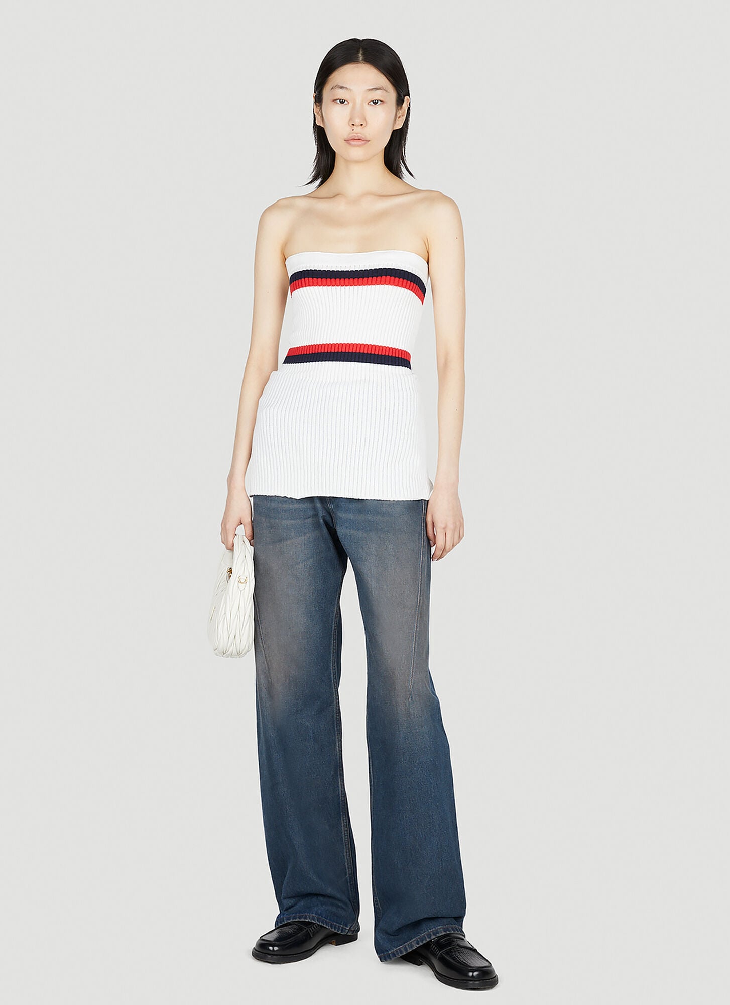  Meryll Rogge Meryll Rogge Ribbed Bustier Top - Frau Tops White M 