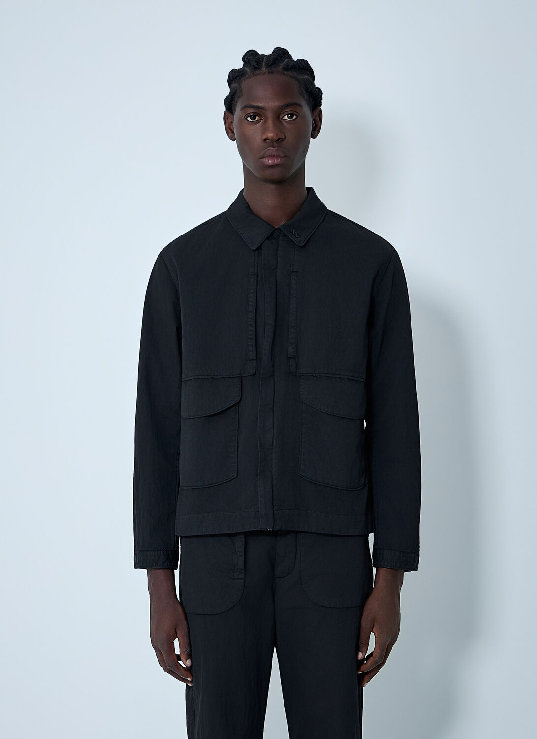 Massimo Osti Studio Gabardine Overshirt In Black