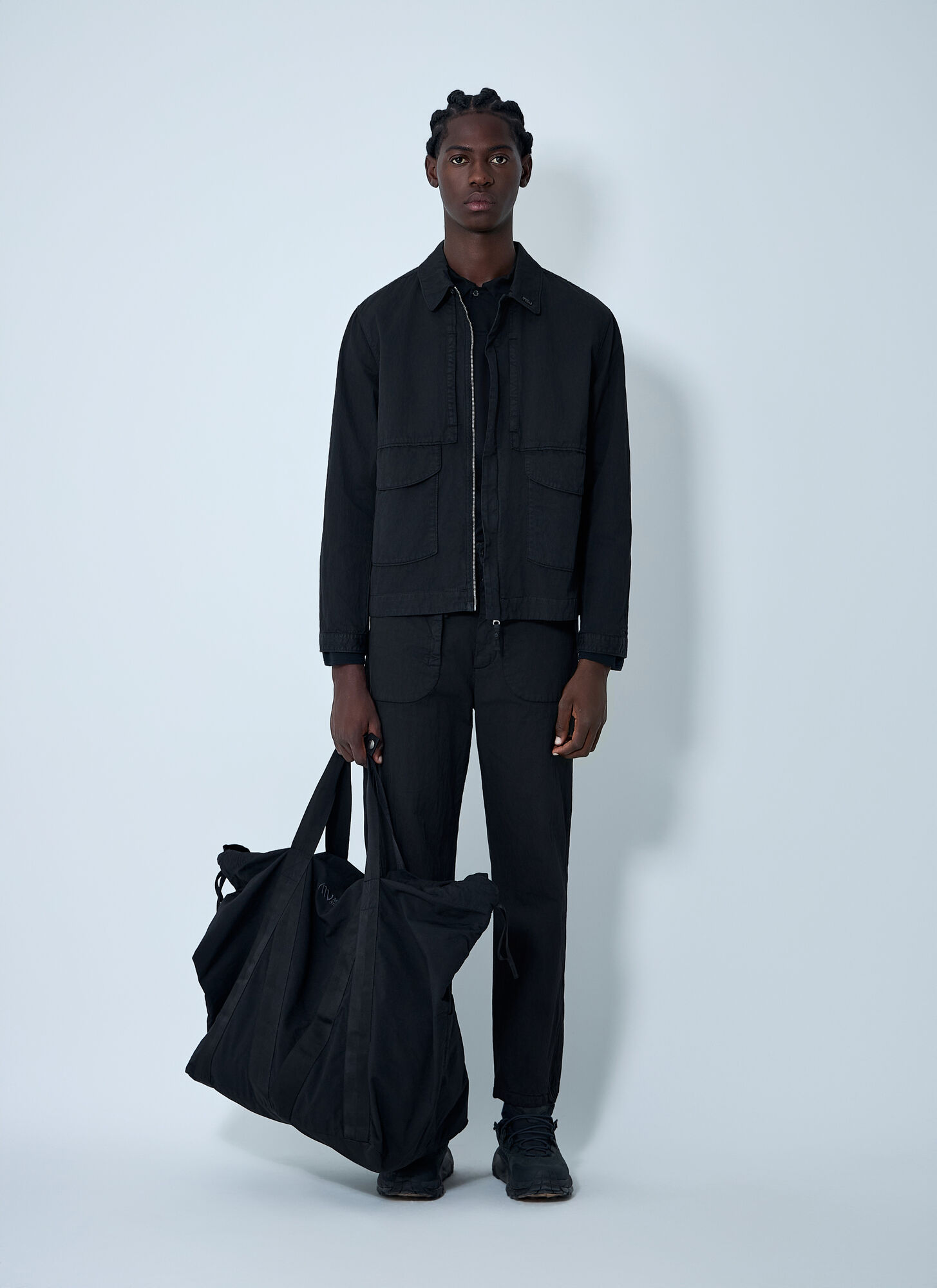 Massimo Osti Studio Massimo Osti Studio Gabardine Overshirt - Mann Hemden Black L 