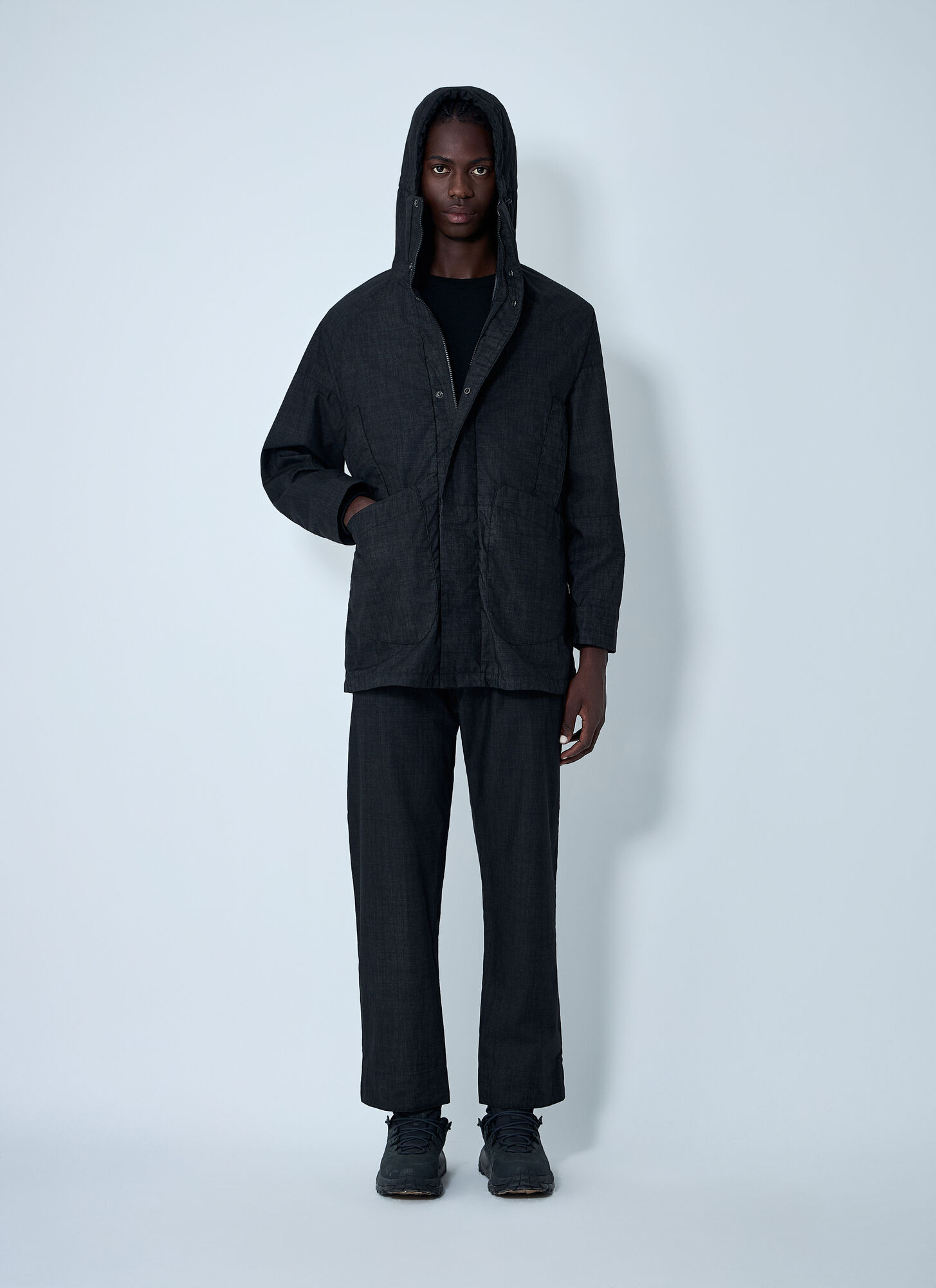  Massimo Osti Studio Massimo Osti Studio Hooded Wool Jacket - Mann Jacken Black L 