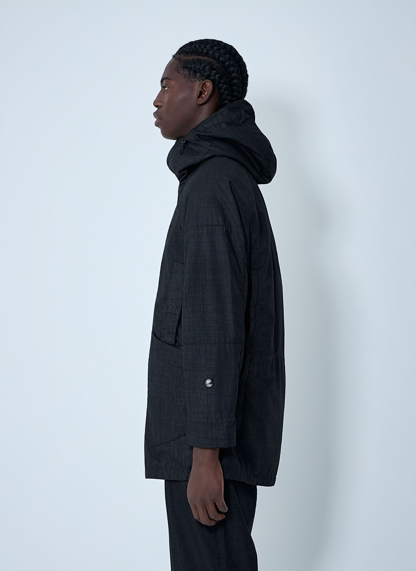  Massimo Osti Studio Massimo Osti Studio Hooded Wool Jacket - Mann Jacken Black L 