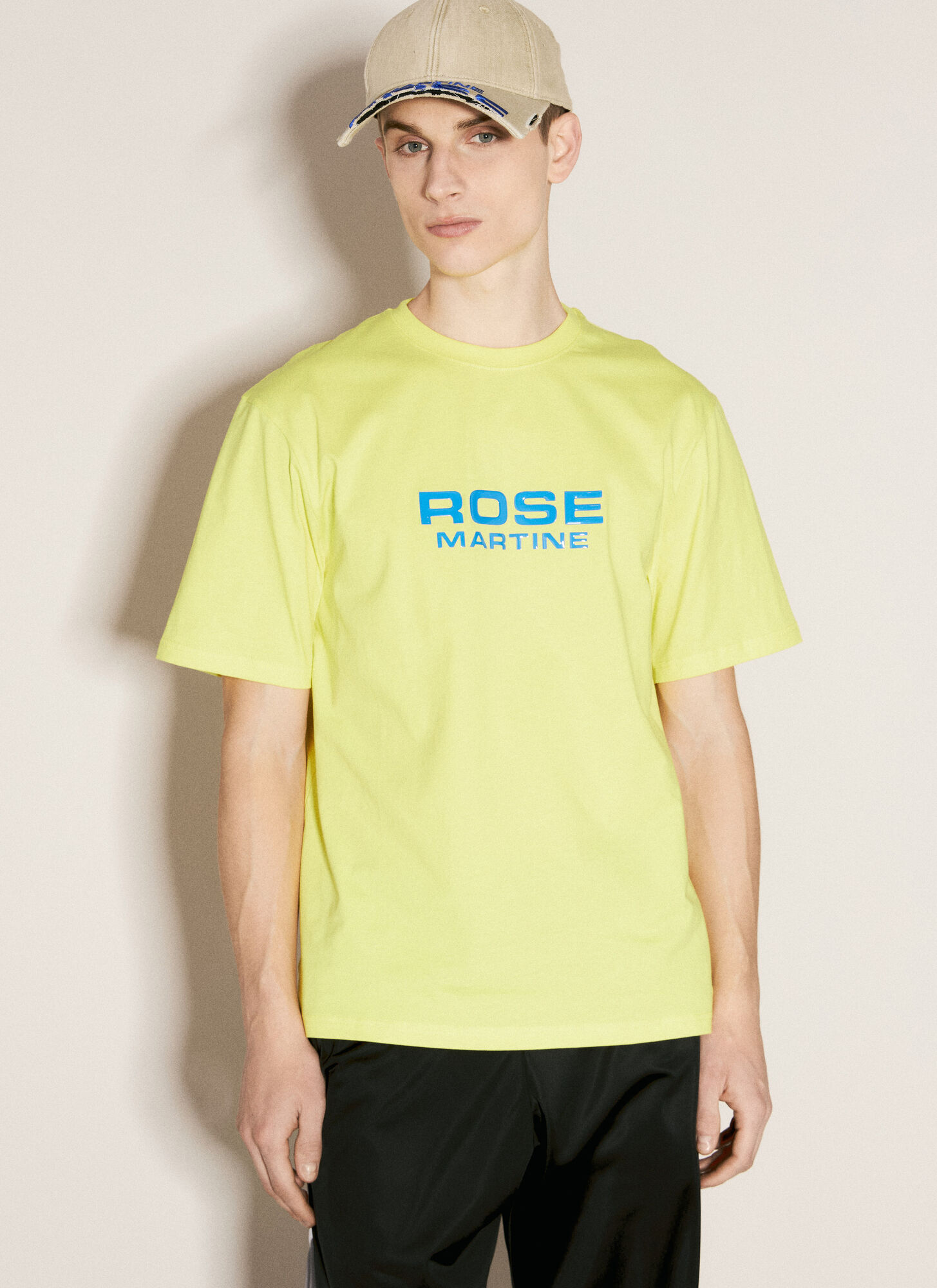 Shop Martine Rose Logo Applique T-shirt In Yellow