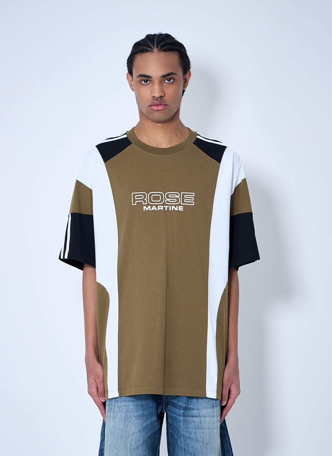 Shop Martine Rose Oversized Panelled T-shirt In Green